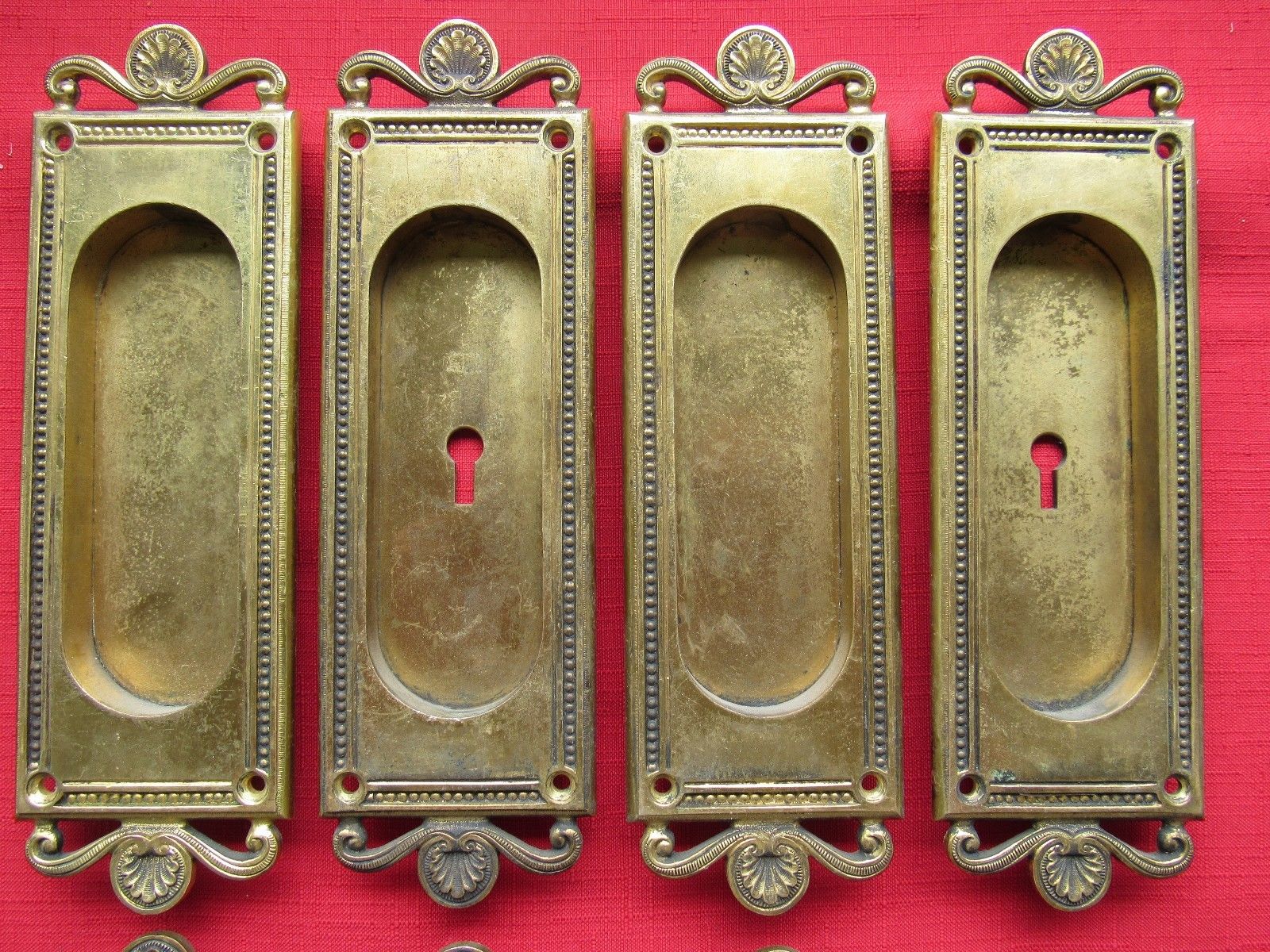 Antique Yale and Towne Brass Pocket Door Pulls - SOLD IN PAIRS