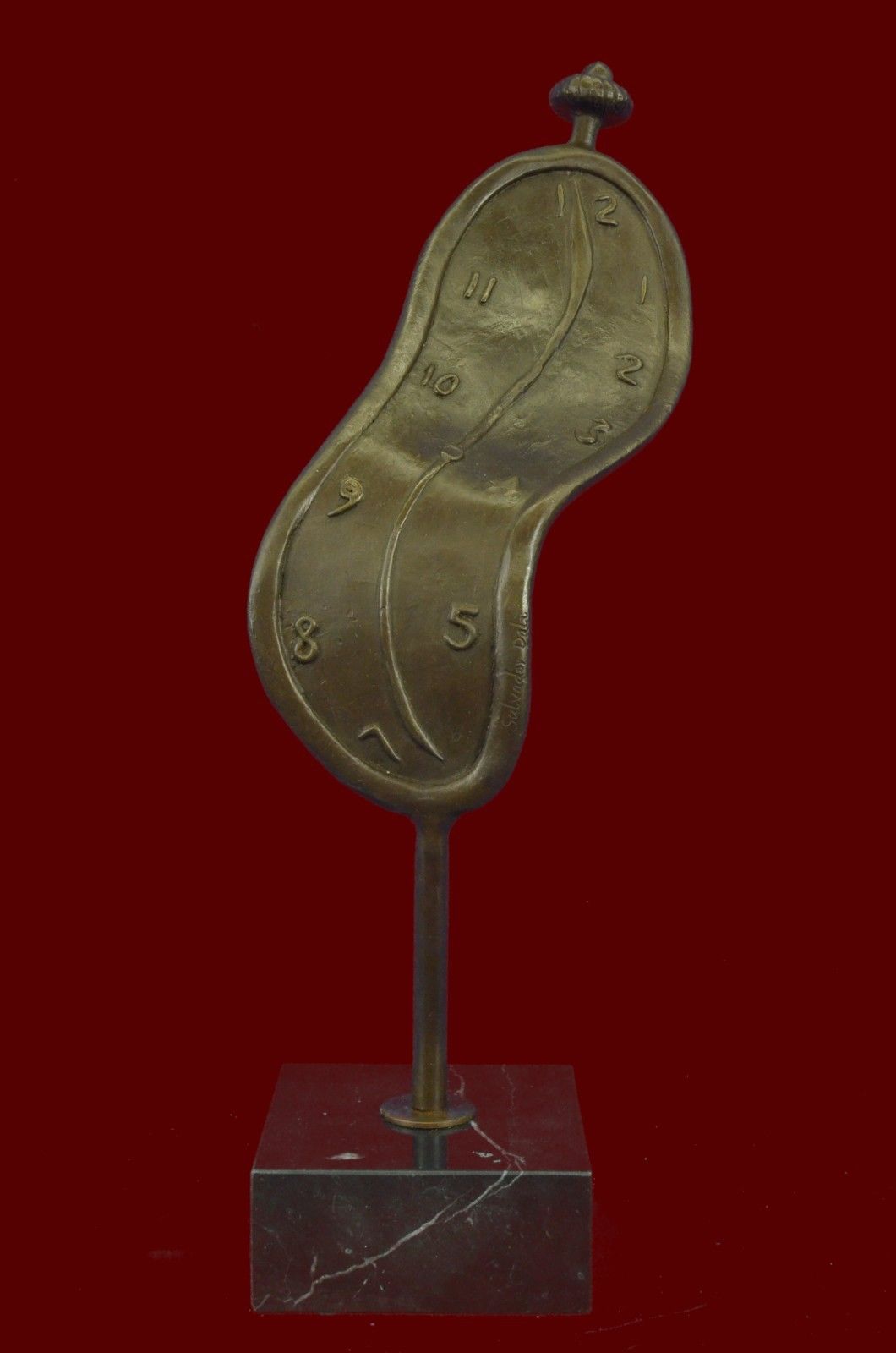 Large Hot Cast Melting clock by Salvador Dali Marble Bronze Sculpture Statue Gif