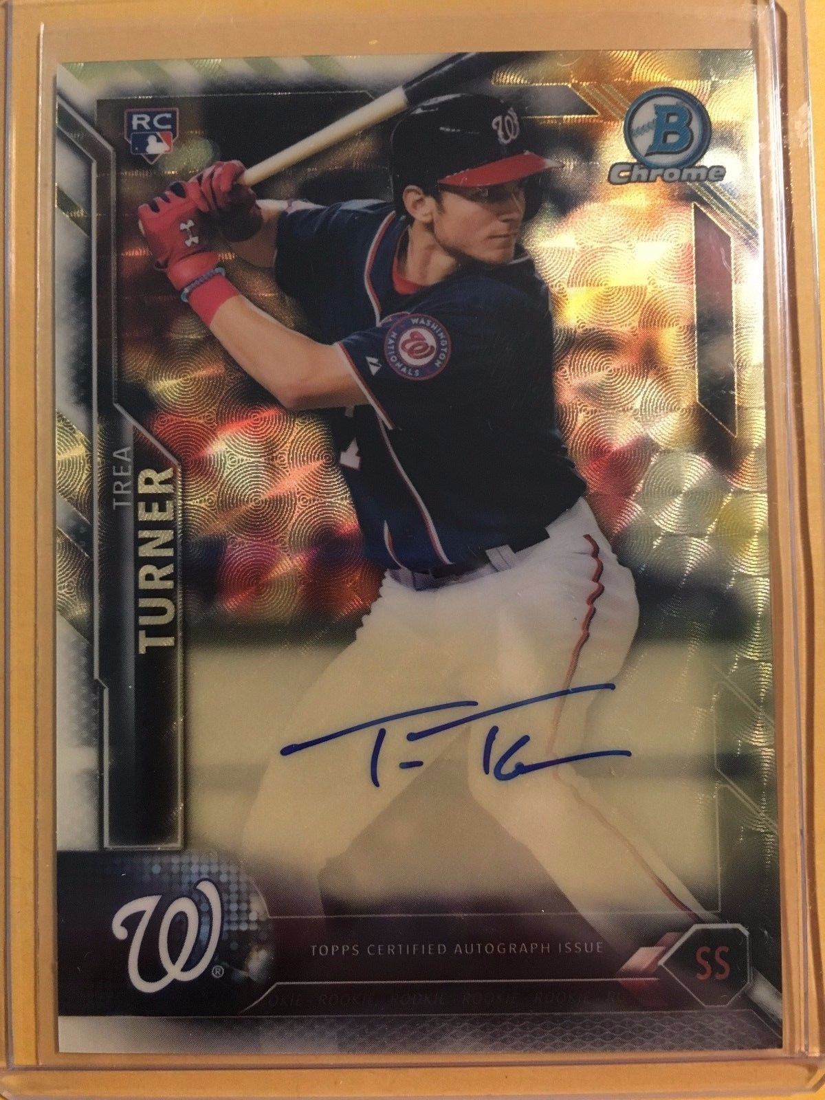 TREA TURNER 2016 BOWMAN CHROME AUTO AUTOGRAPH RC ROOKIE SUPERFRACTOR #1/1