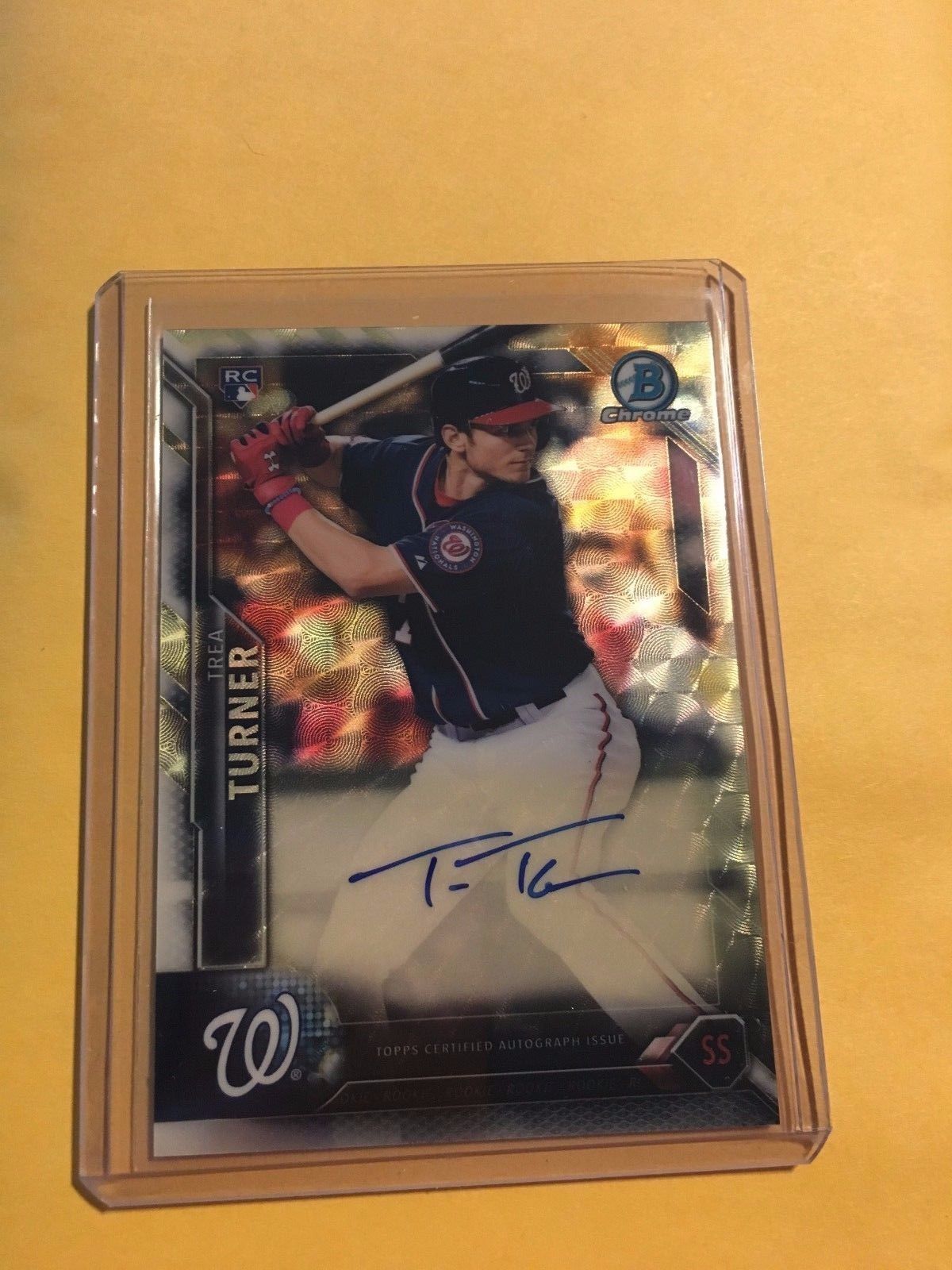 TREA TURNER 2016 BOWMAN CHROME AUTO AUTOGRAPH RC ROOKIE SUPERFRACTOR #1/1