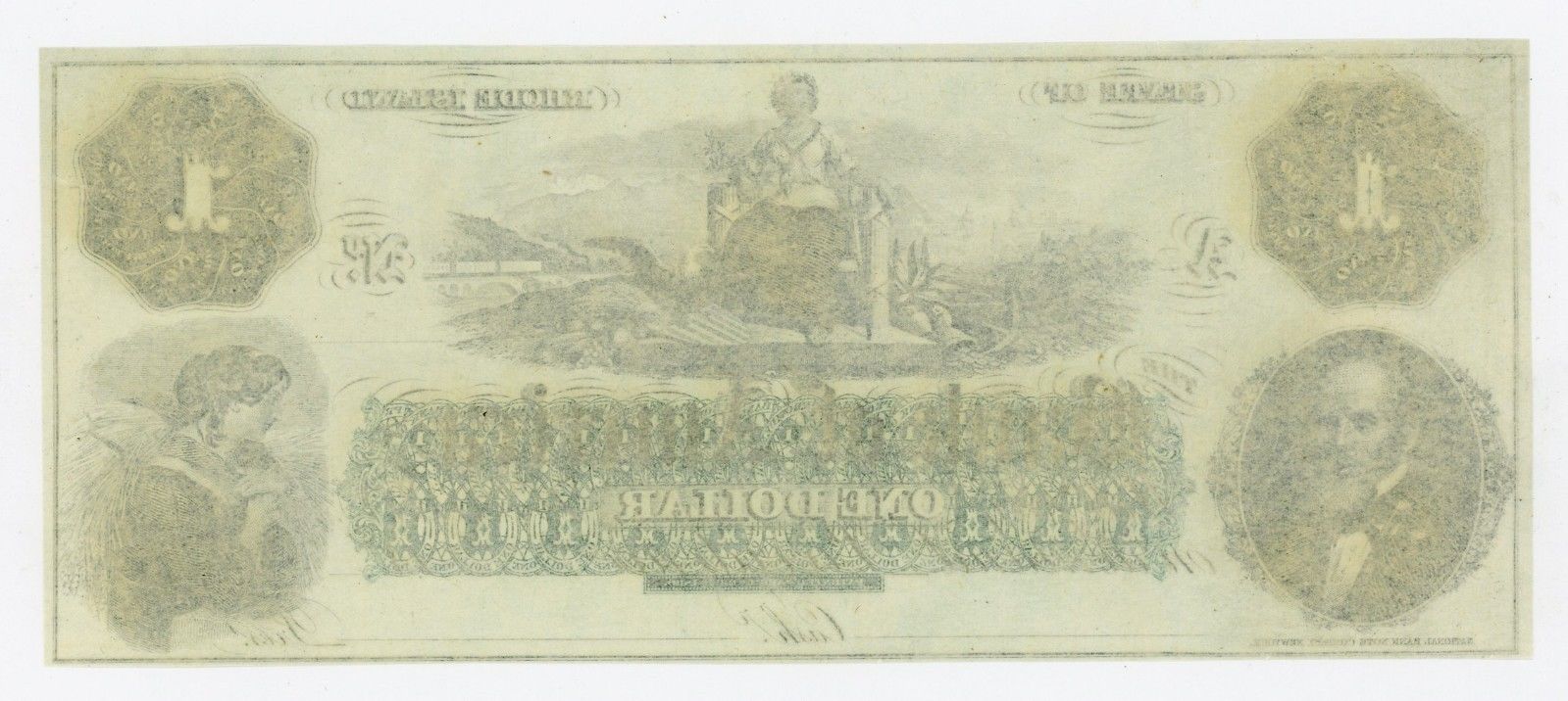 1800's $1 The Bank of America - Providence, RHODE ISLAND Note AU