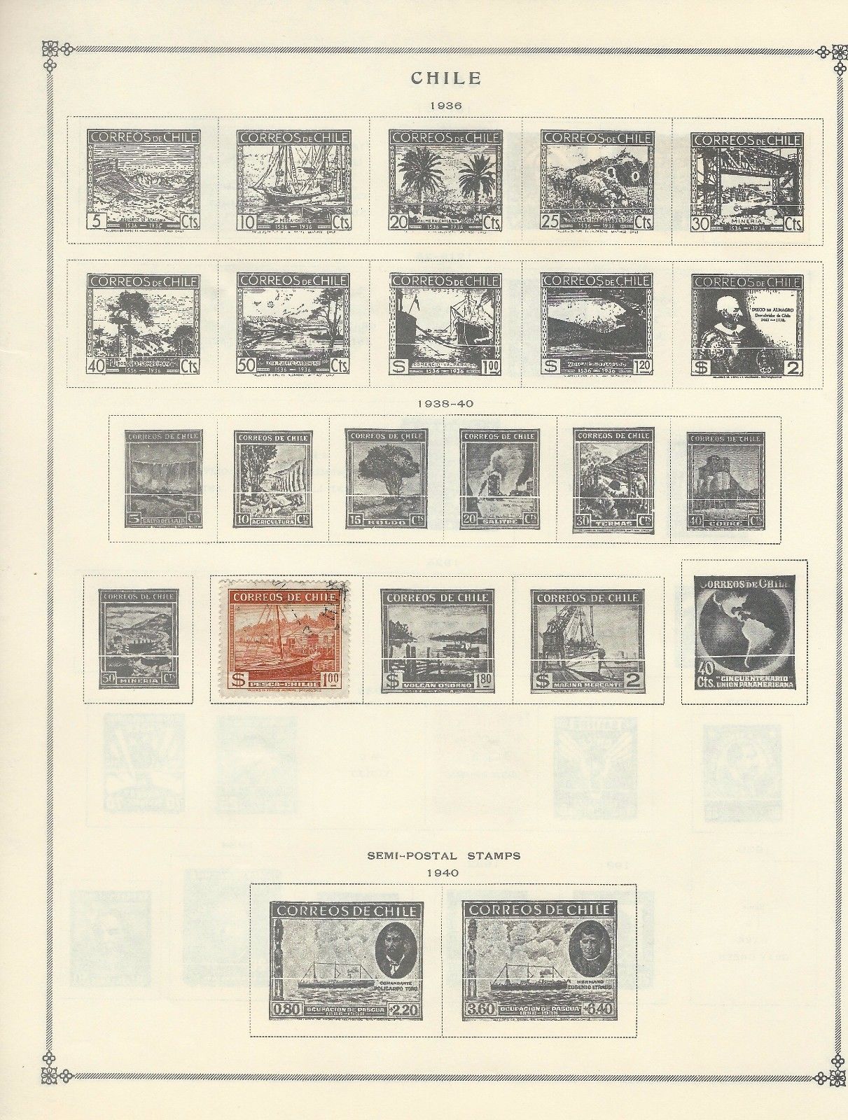 CHILE - NICE USED EARLY YEARS STAMPS COLLECTION (1853-1940) POSTAGE DUE ARE MINT