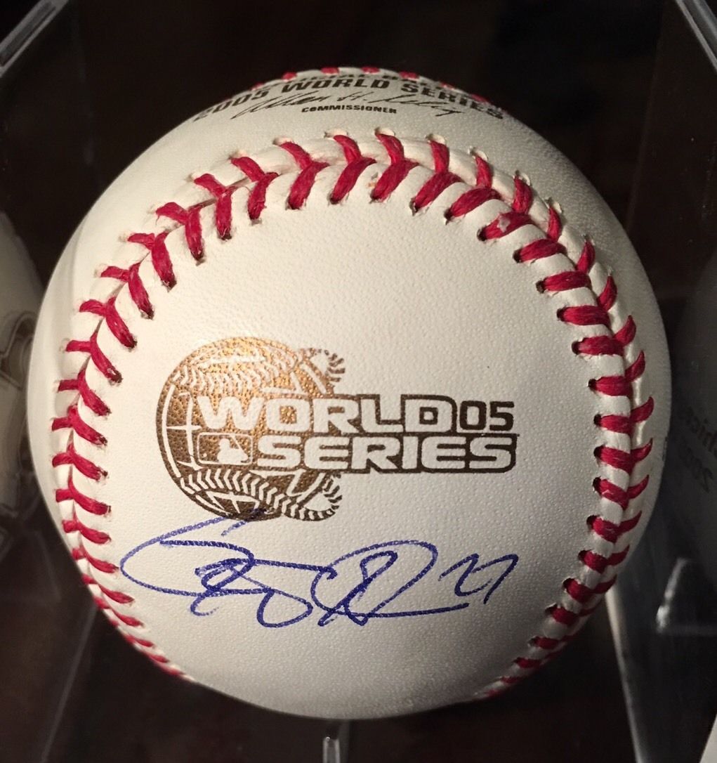 GEOFF BLUM Signed Auto 2005 WORLD SERIES Baseball PSA DNA White Sox