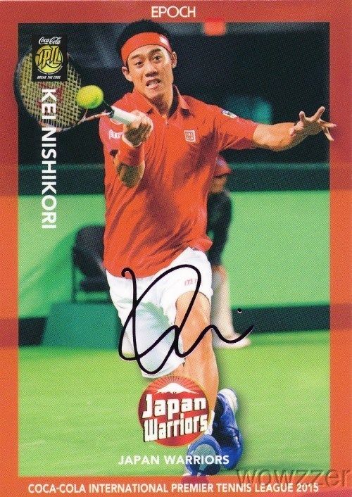 Kei Nishikori 2015 Epoch IPTL Tennis Ruby Foil Facsimile Signature #/30 MINT