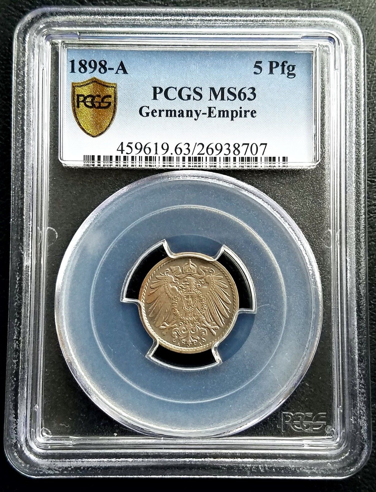 1898-A Germany Empire 5 Pfennig PCGS MS63 Uncirculated UNC Classic German Coin