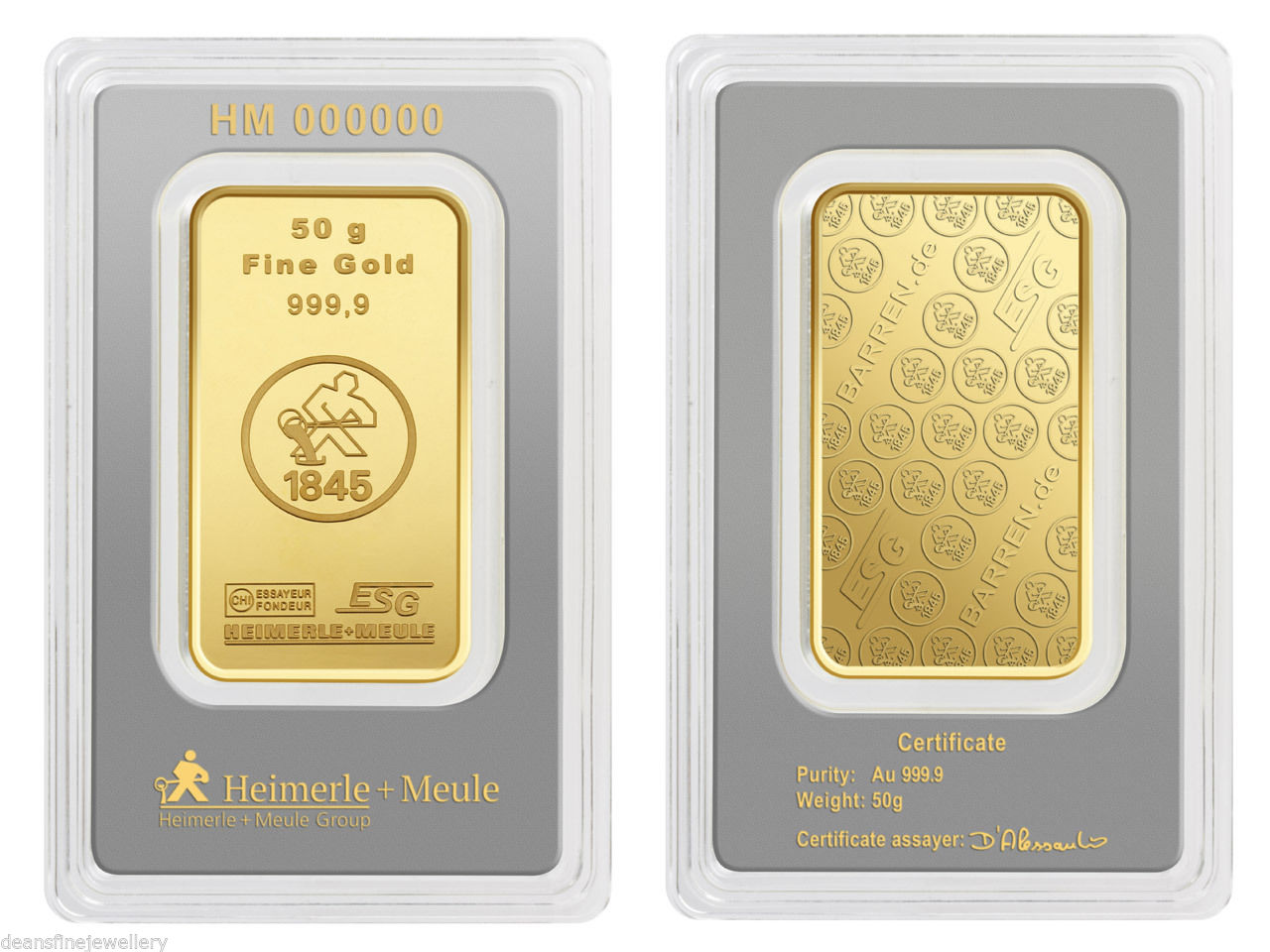 Heimerle & Meule 50 Gram Gold Bar