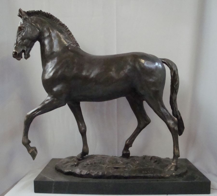 Statue Sculpture Horse Wildlife Art Deco Style Art Nouveau Style Bronze Signed