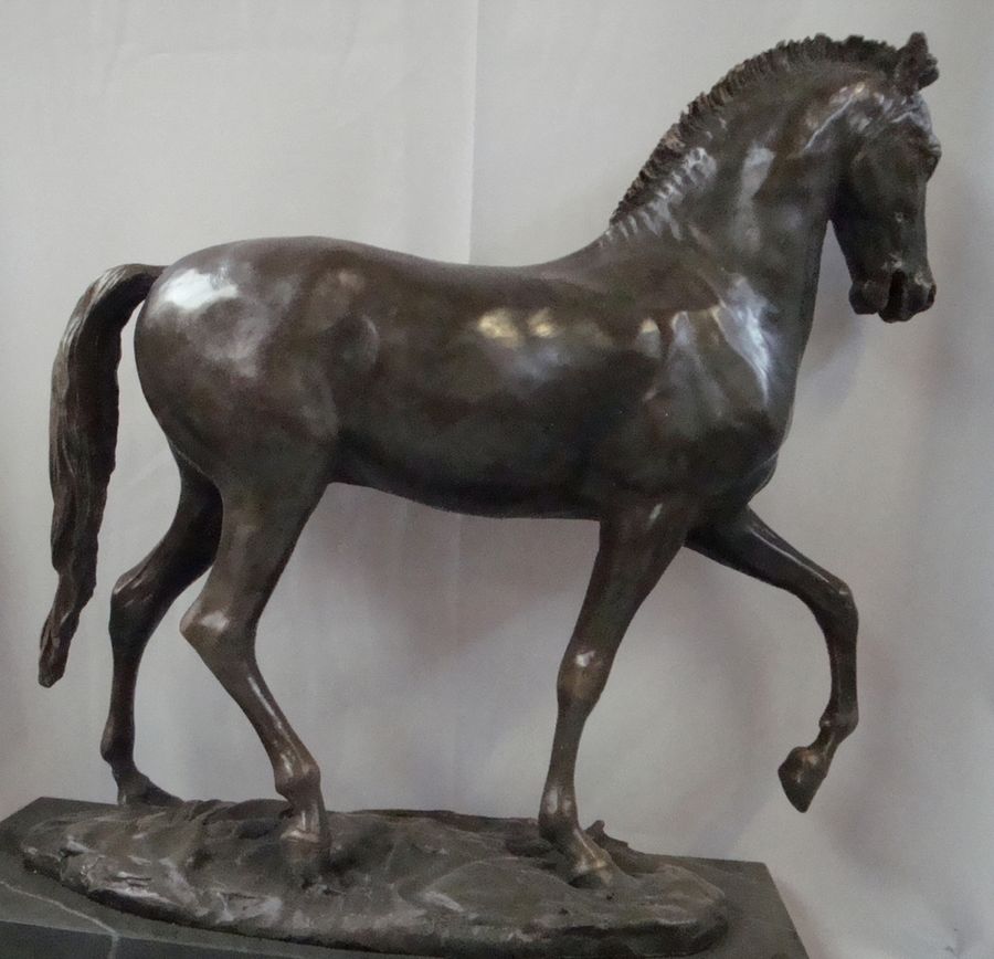 Statue Sculpture Horse Wildlife Art Deco Style Art Nouveau Style Bronze Signed