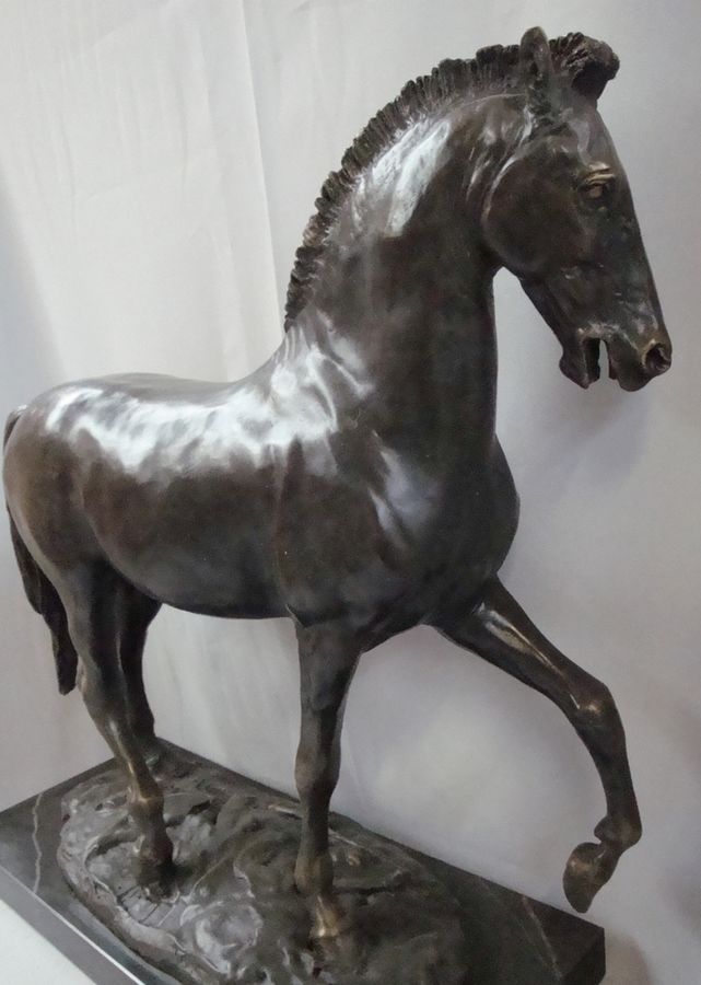 Statue Sculpture Horse Wildlife Art Deco Style Art Nouveau Style Bronze Signed