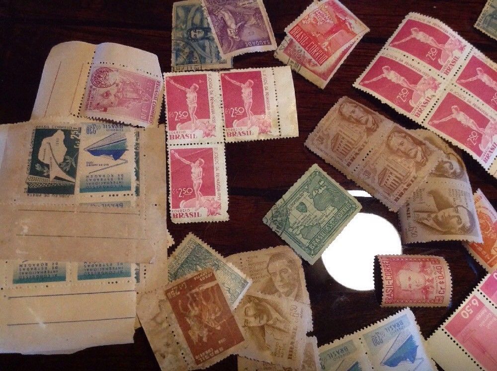 Mixed Lot Of Brazil Stamps From 1940s To 1960s