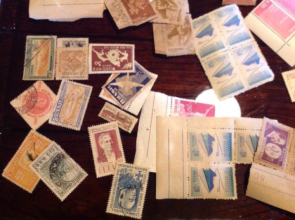 Mixed Lot Of Brazil Stamps From 1940s To 1960s