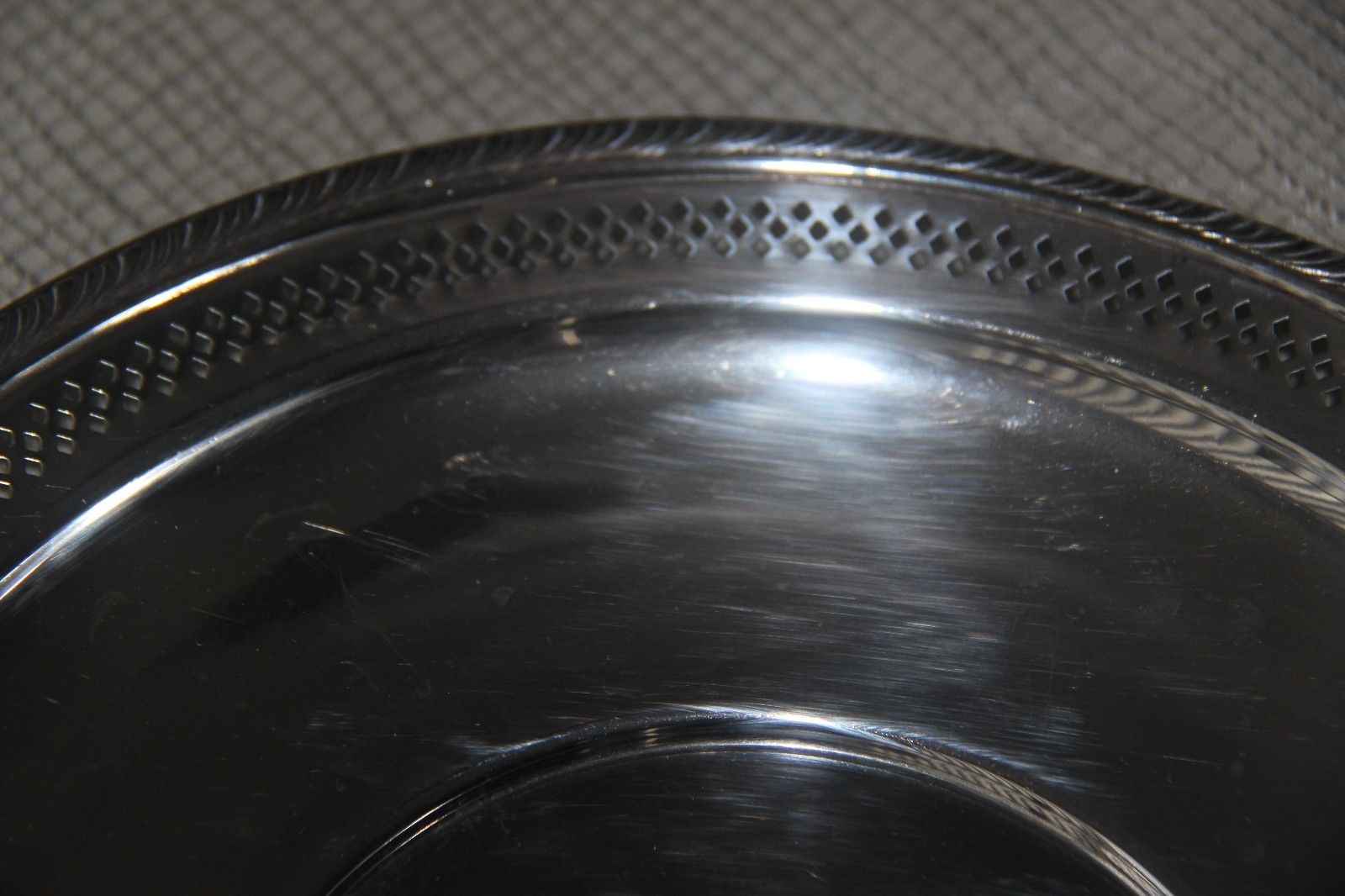 N.S.CO - VINTAGE STERLING SILVER TRAY/PLATE - ROLLED EDGE - 7.75 OZ. - SCRAP?