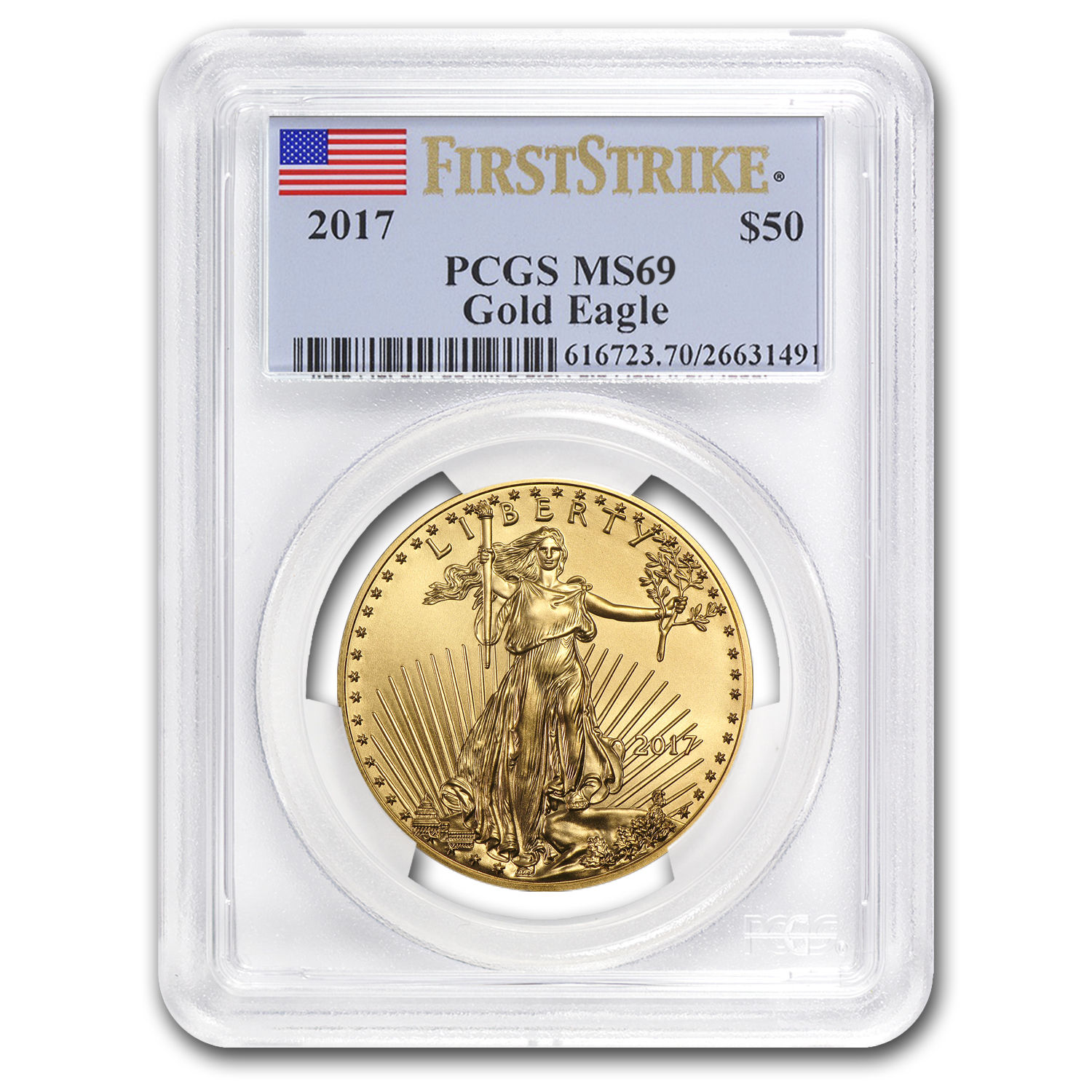 2017 1 oz Gold American Eagle MS-69 PCGS (First Strike) - SKU #102965