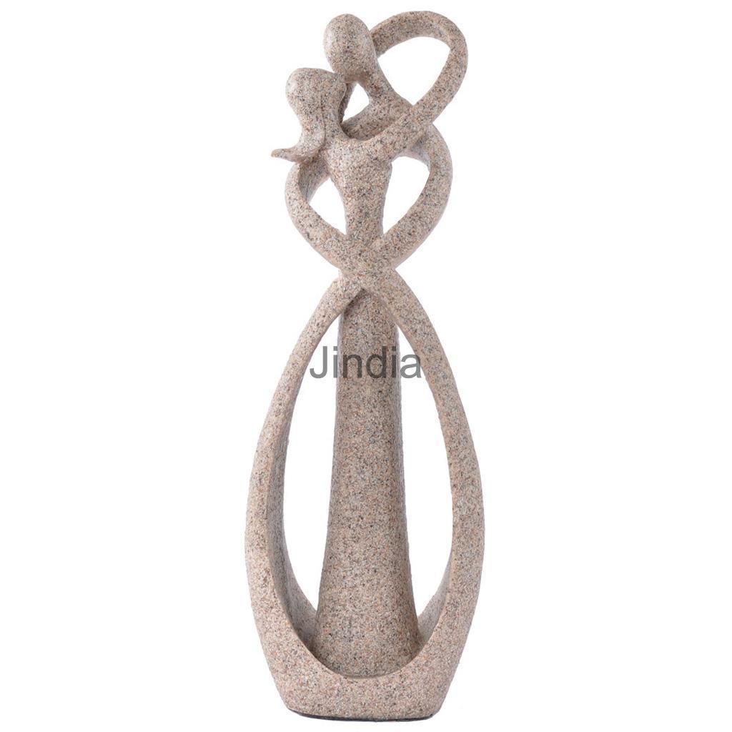 The Sand Stone Abstract Carving Lover Statue Sculpture Art Figurine Decor