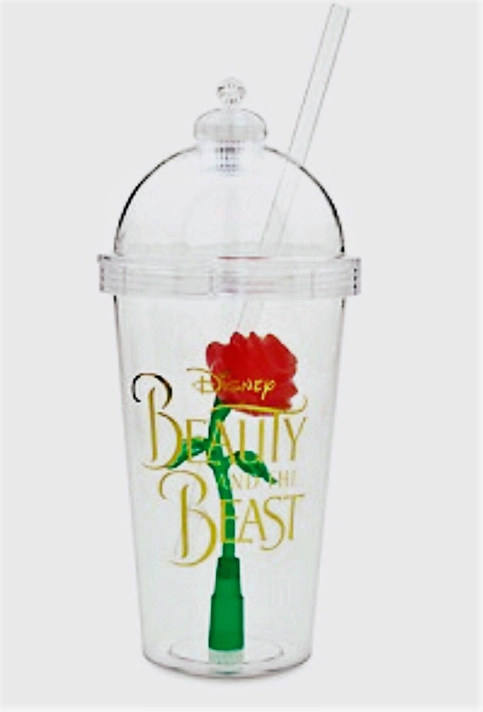 Disney Parks Beauty and the Beast Enchanted Rose Light Up Plastic Sipper Cup