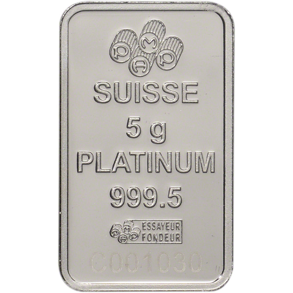 PAMP SUISSE Lady Fortuna 5g (gram) Platinum Bar .9995 PURE