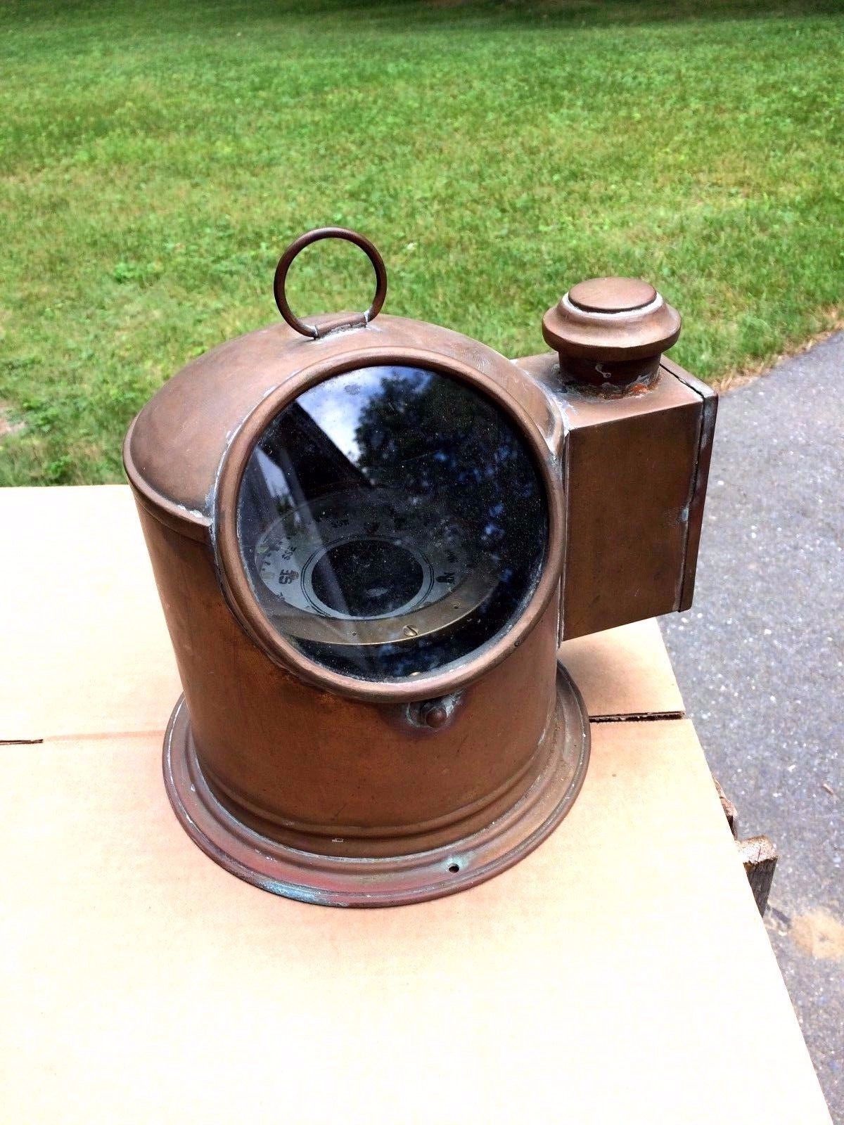 Vintage Brass Ship Binnacle Compass