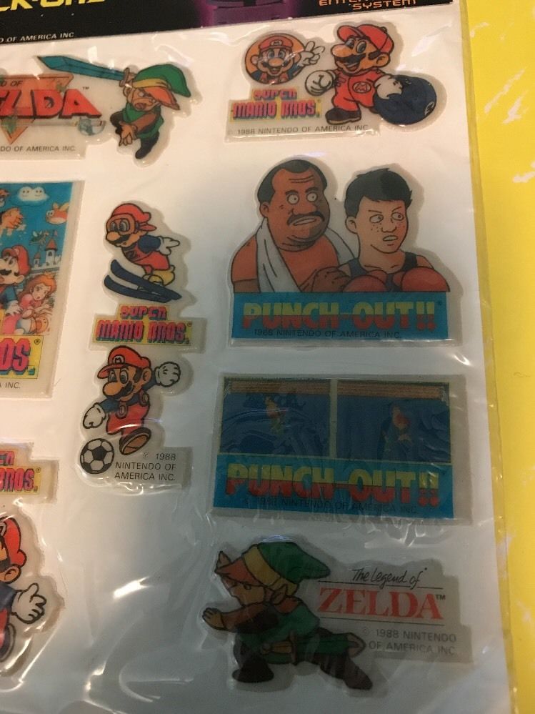 RARE Vintage 1988 Official Nintendo Video Stickers Stick Ons Zelda Super Mario