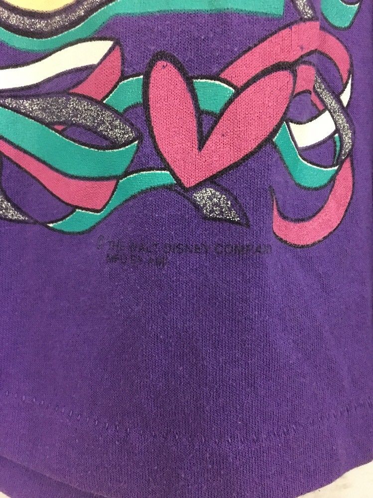 Authentic Vintage Mickey Mouse And Minnie T-Shirt Purple Disney Sz. Large