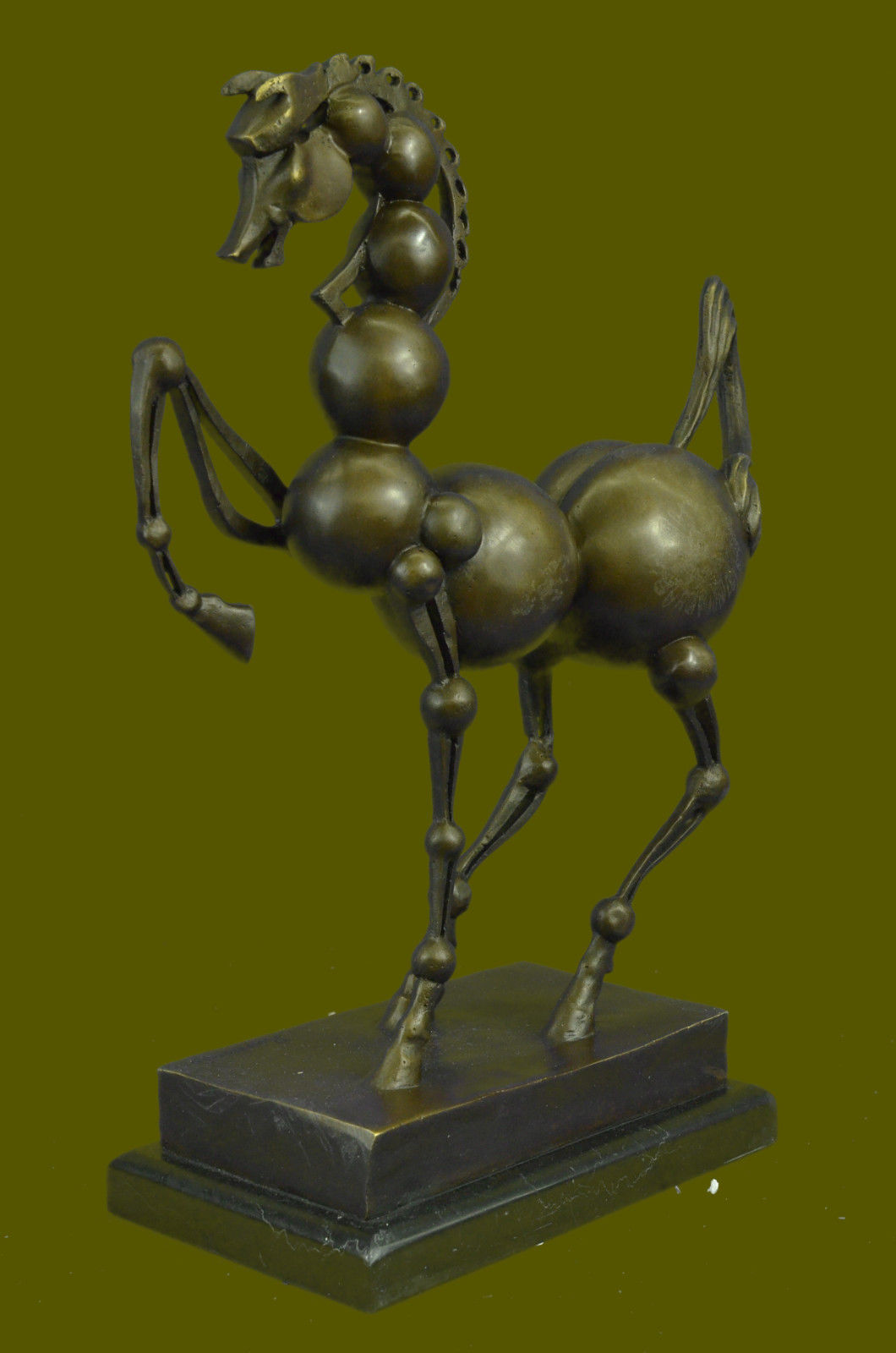 Tribute To Dali Abstract Modern Art Horse Marble Base Figurine Figure Sculpture