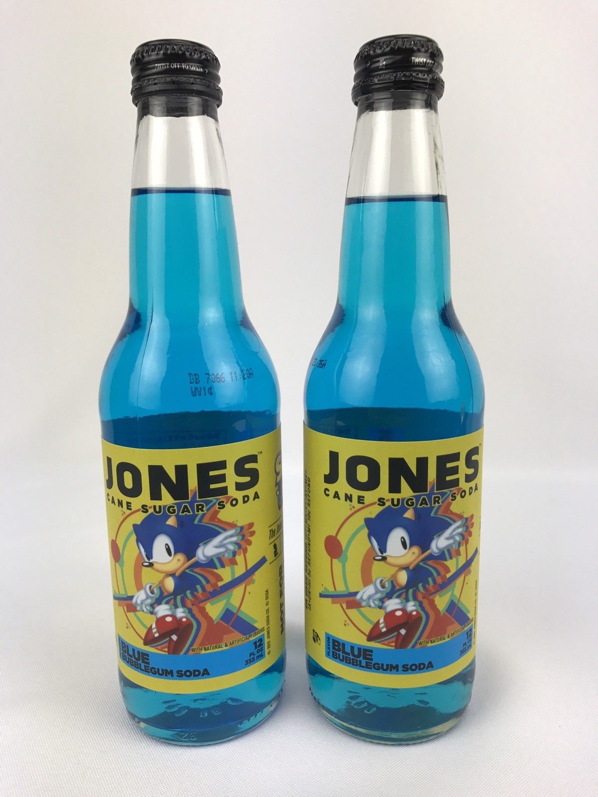 2x Jones Soda Sonic Mania Cane Sugar Blue Bubblegum RARE SDCC Comic Con '17 Sega