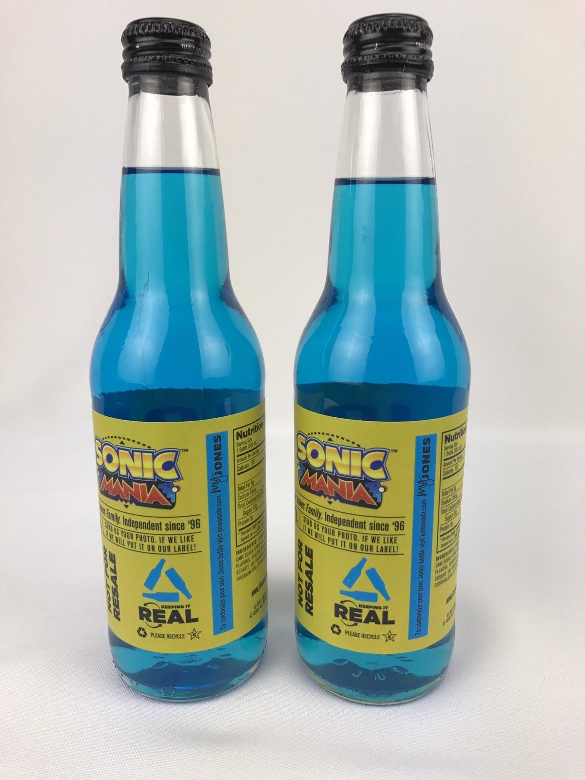 2x Jones Soda Sonic Mania Cane Sugar Blue Bubblegum RARE SDCC Comic Con '17 Sega