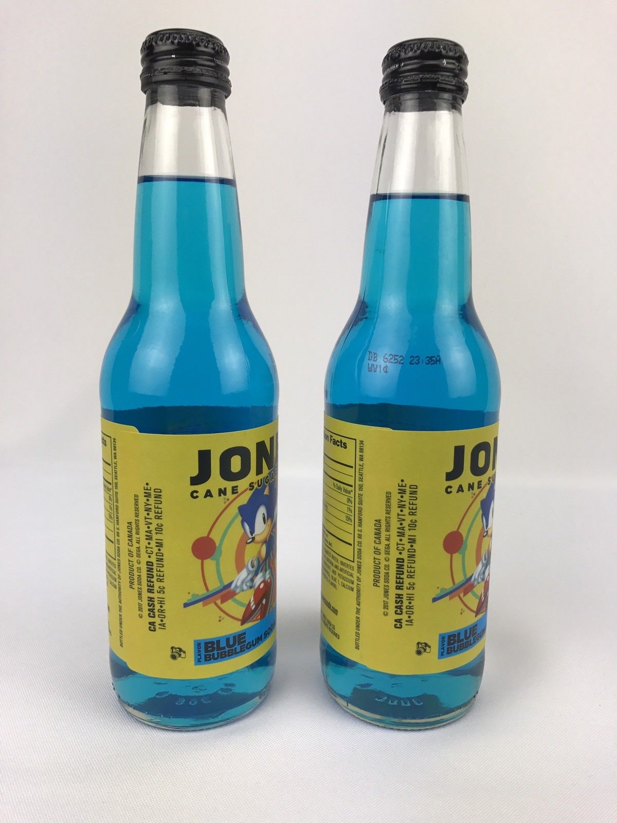 2x Jones Soda Sonic Mania Cane Sugar Blue Bubblegum RARE SDCC Comic Con '17 Sega