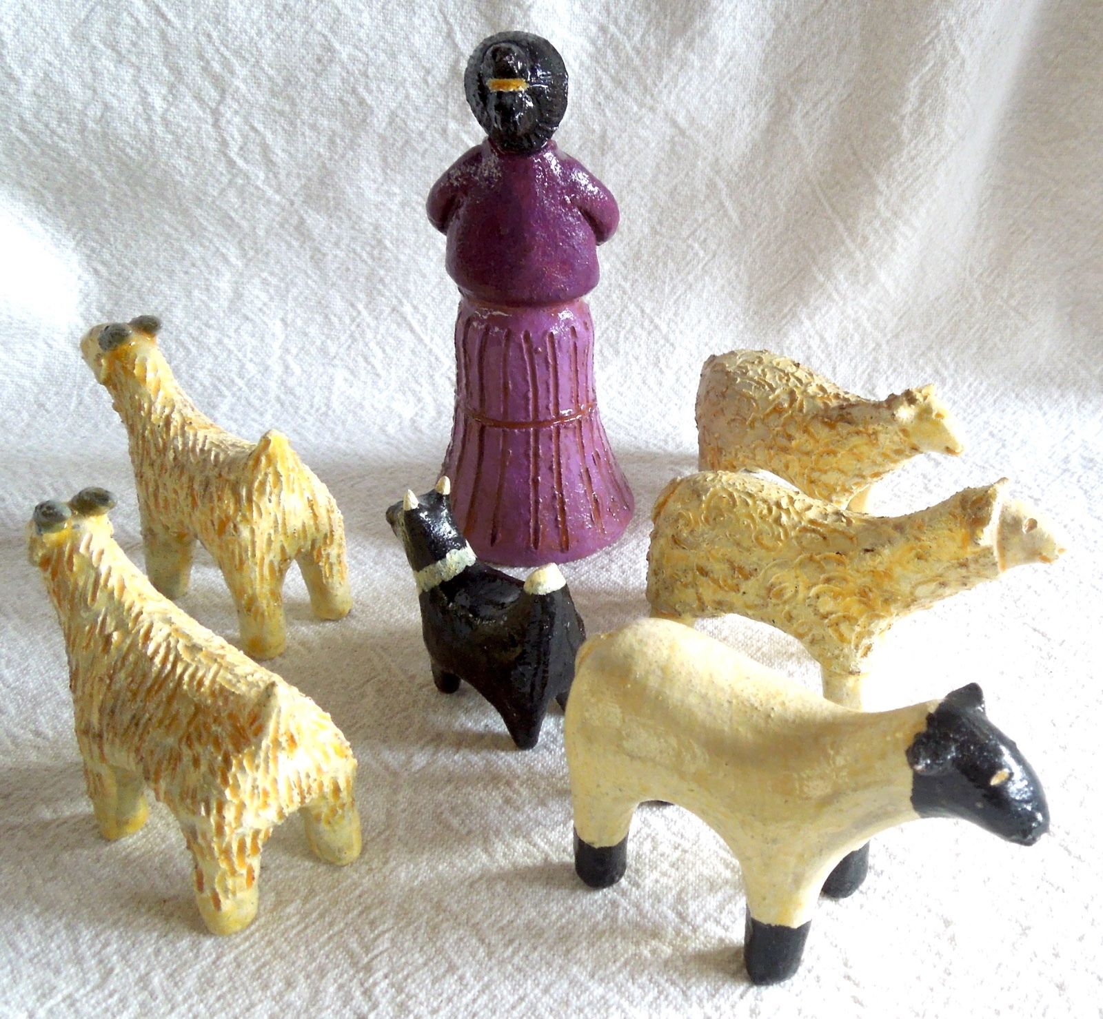 Navajo Sheepherder Set ELIZABETH MANYGOATS *7-Piece* Pottery *Free Shipping*