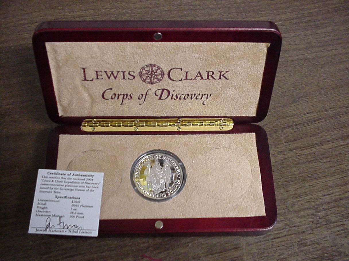 2004 Lewis and Clark Expedition- 1 oz Platinum $1000 Coin- Shawnee Tribe- RARE