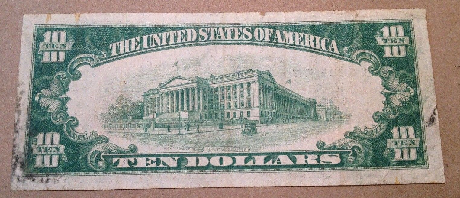 1929 $10 U.S. Brown Seal National Currency! First National Bank of Elba Alabama!