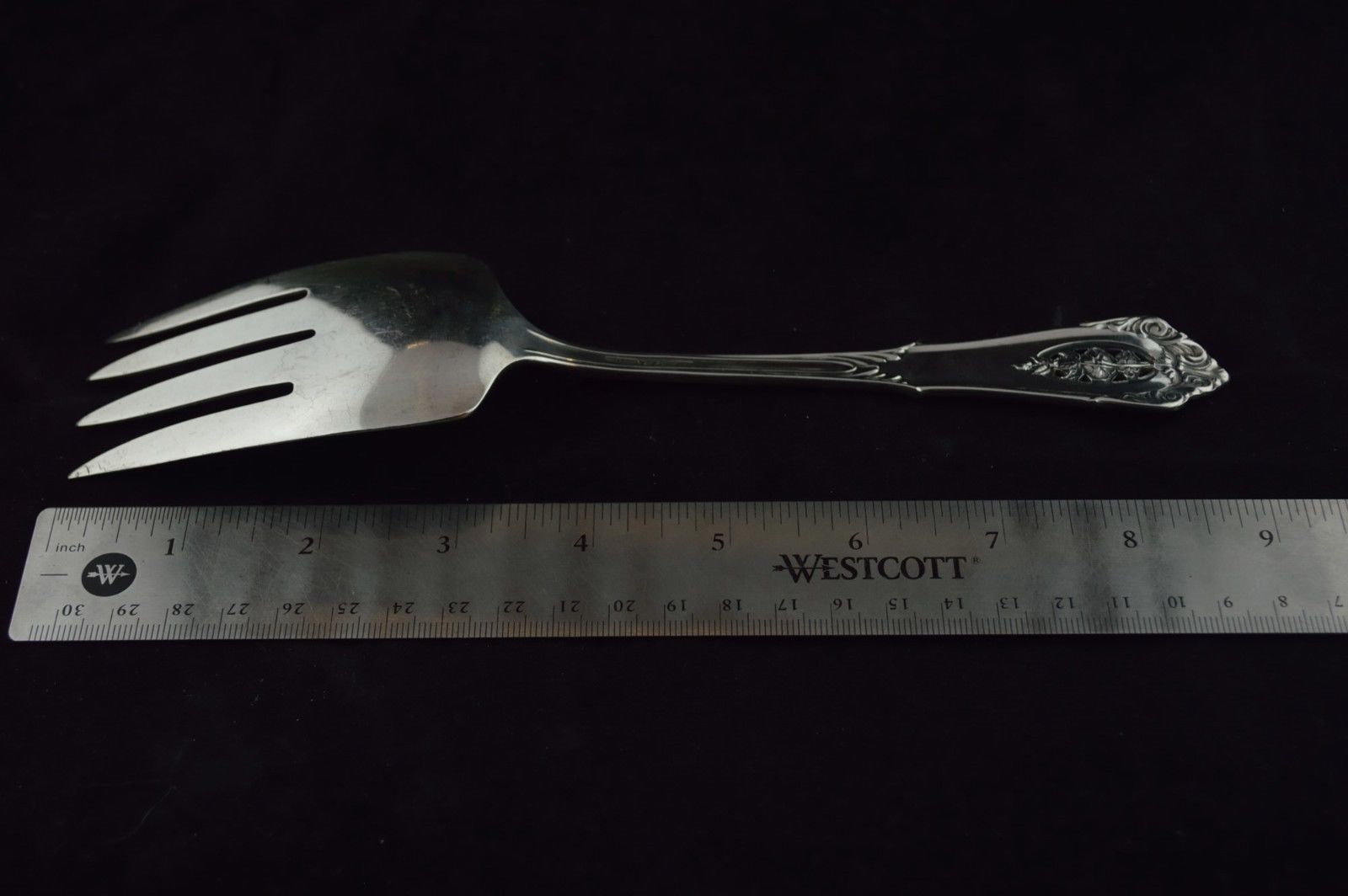 Wallace Rose Point Sterling Silver Salad Serving Set - Fork & Spoon