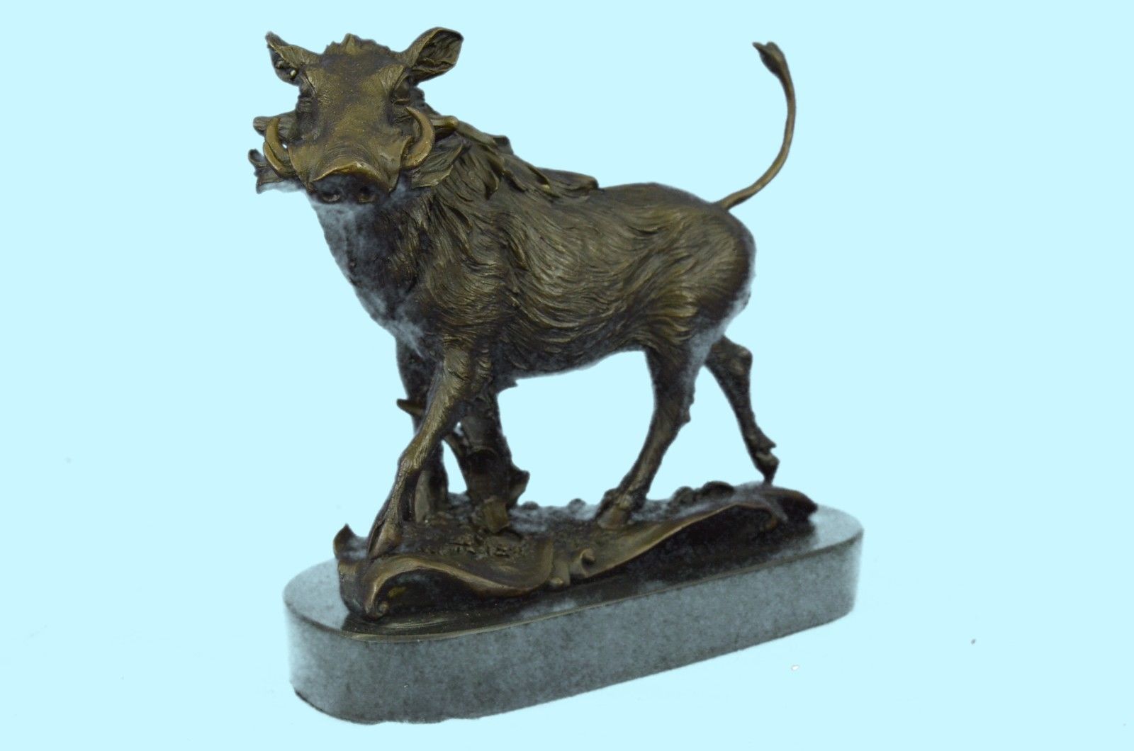 Sculpture Statue Wild boar Art Deco style Wildlife Hot cast Signed Figure Bronz