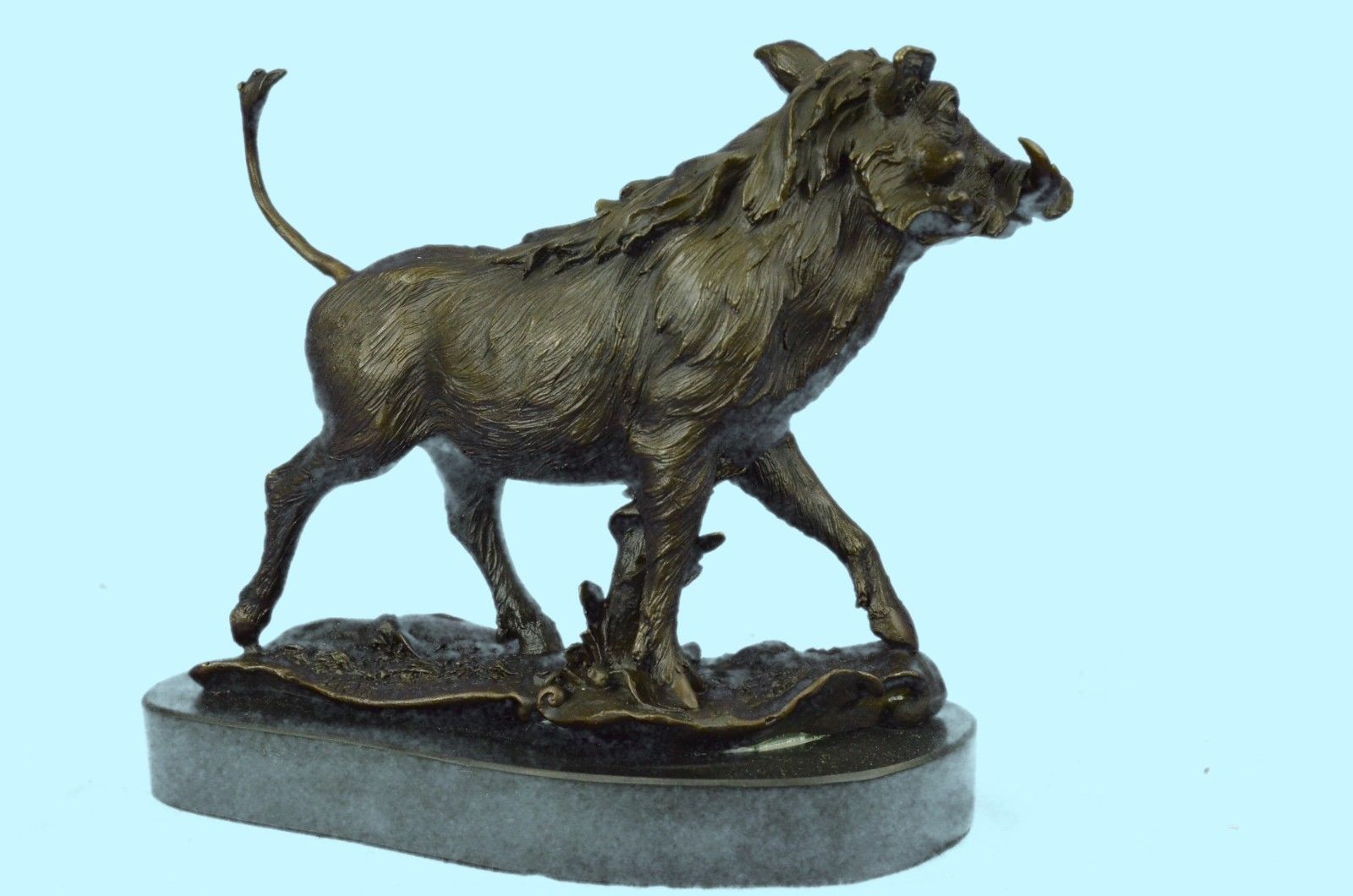 Sculpture Statue Wild boar Art Deco style Wildlife Hot cast Signed Figure Bronz