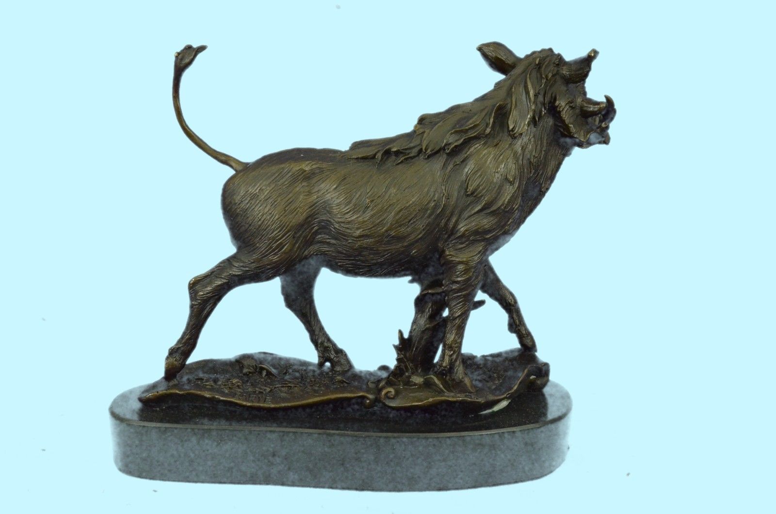 Sculpture Statue Wild boar Art Deco style Wildlife Hot cast Signed Figure Bronz