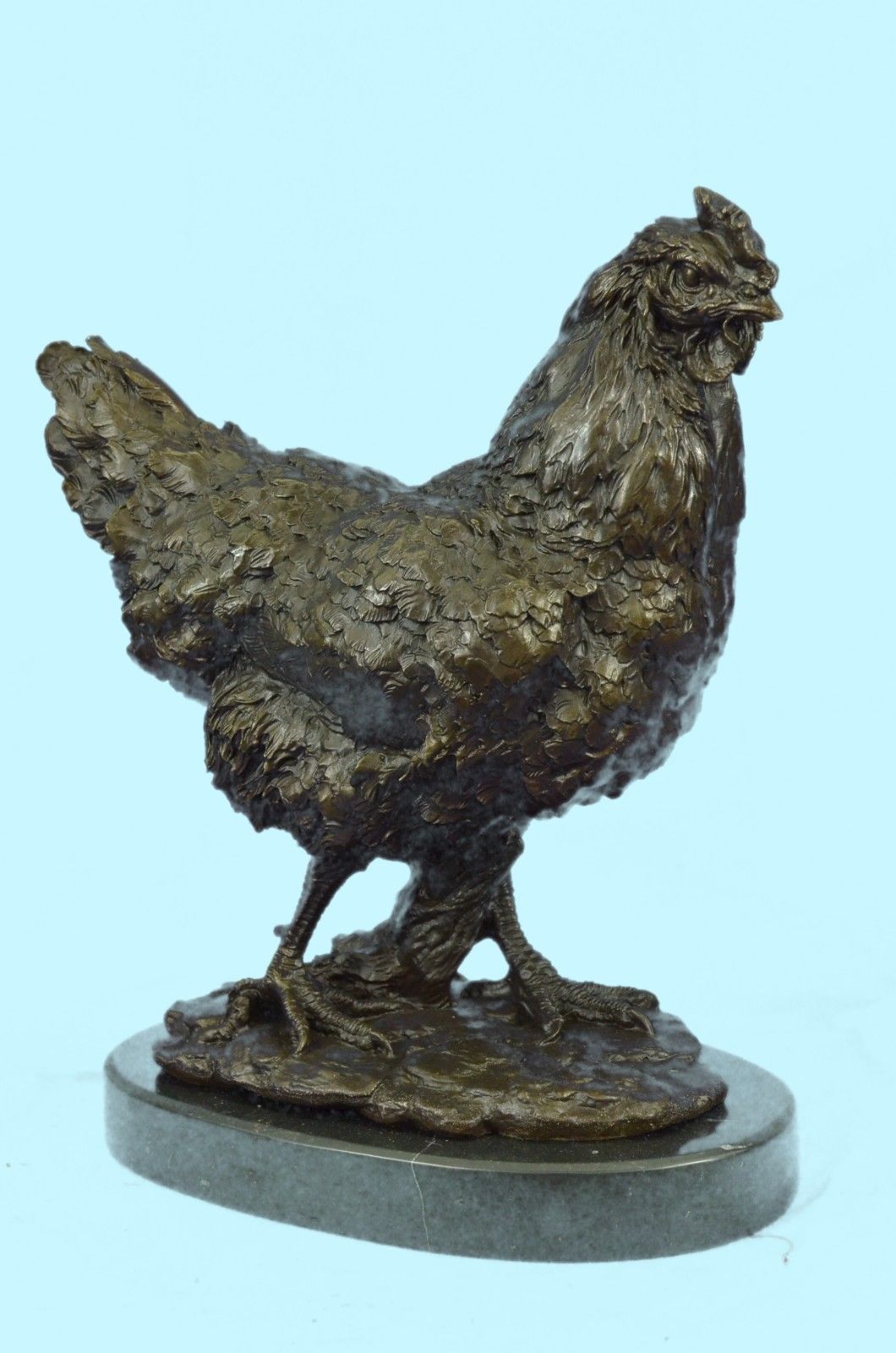 Sculpture Statue Hot Cast Large Rooster Hen Chicken Farm Decor Figurine Bronze
