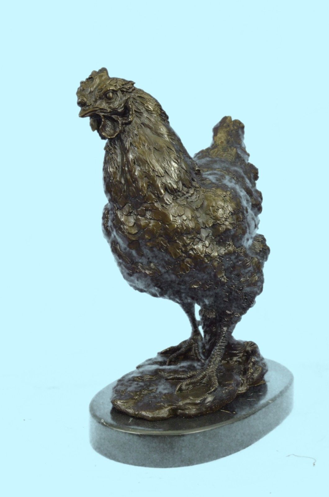 Sculpture Statue Hot Cast Large Rooster Hen Chicken Farm Decor Figurine Bronze