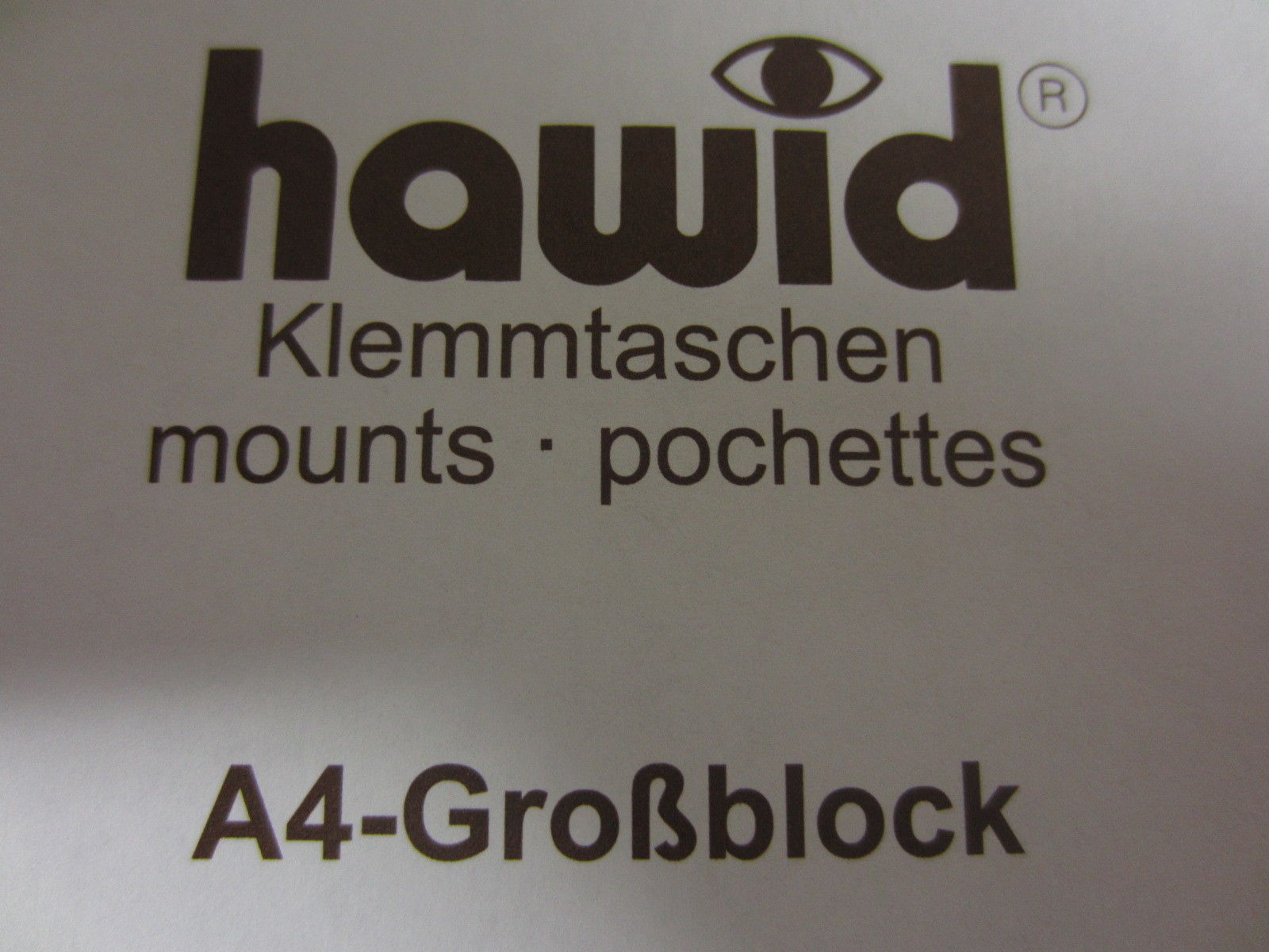 HAWID STAMP MOUNTS ASSORTMENT FOR BLOCKS -  BLACK or CLEAR -  PACK of 9