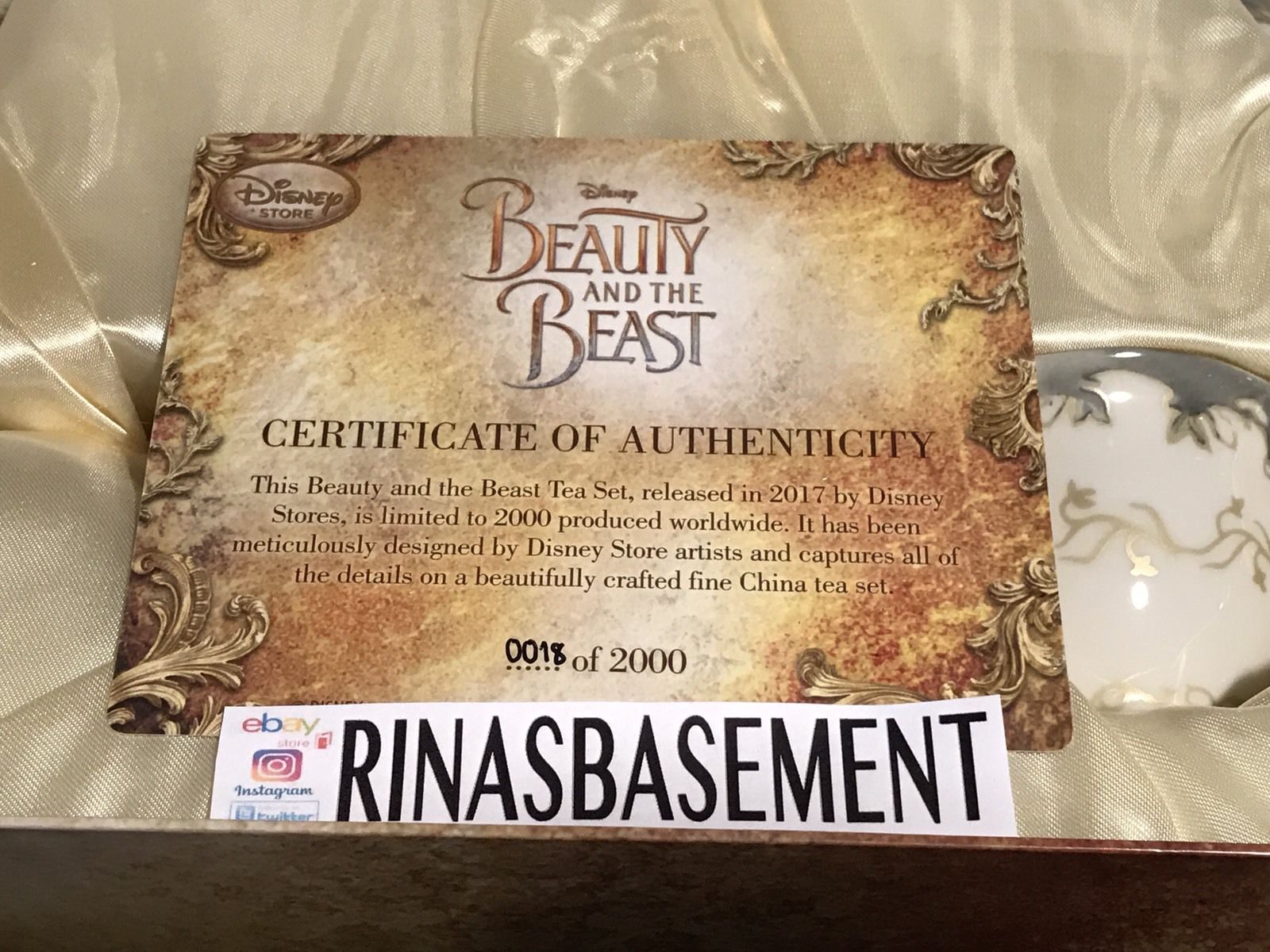 DISNEY Beauty and The Beast Live Action LIMITED EDITION FINE CHINA TEA SET #18