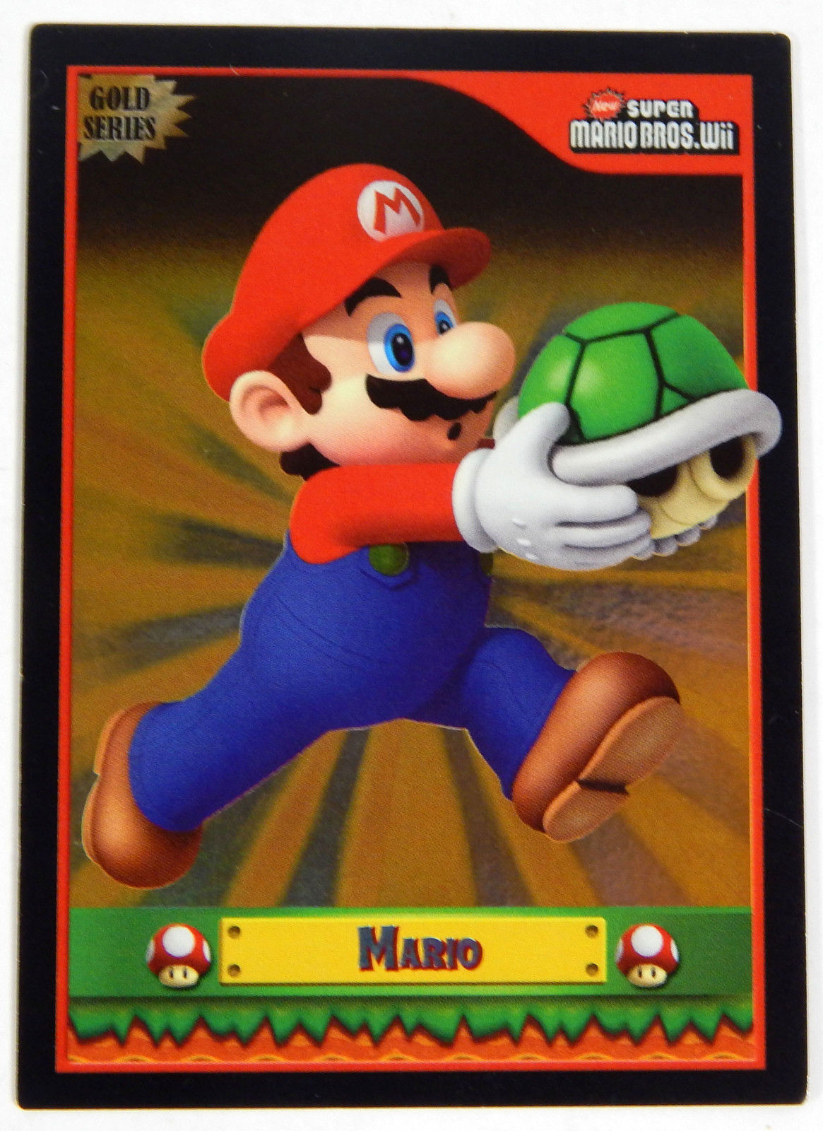 New Super Mario Bros Wii Mario w/ Koopa Gold Series Foil Trading Card F38 Rare