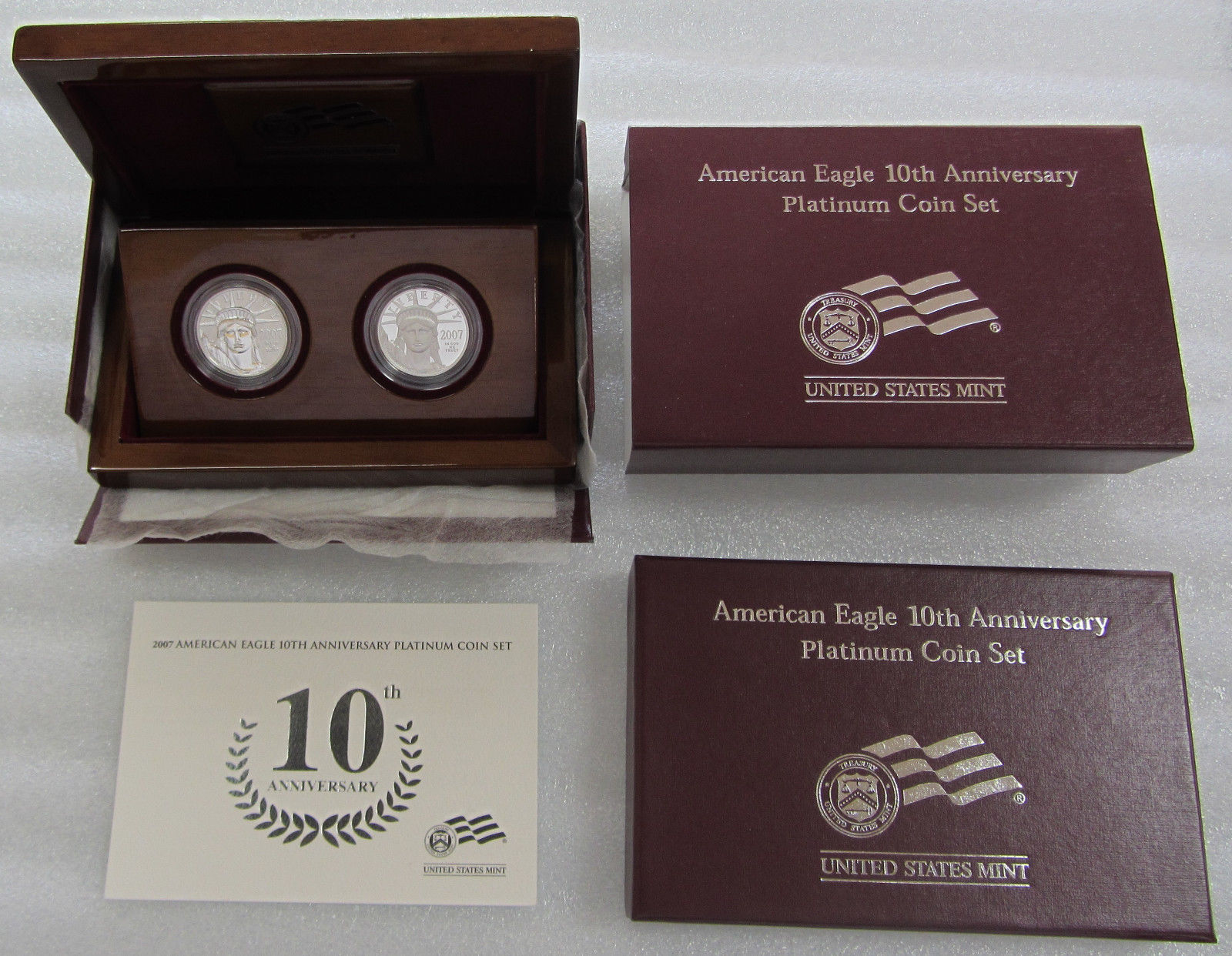 2007-W Proof Platinum American Eagle - 10th Anniversary 2- Coin Set w/ Box & CoA