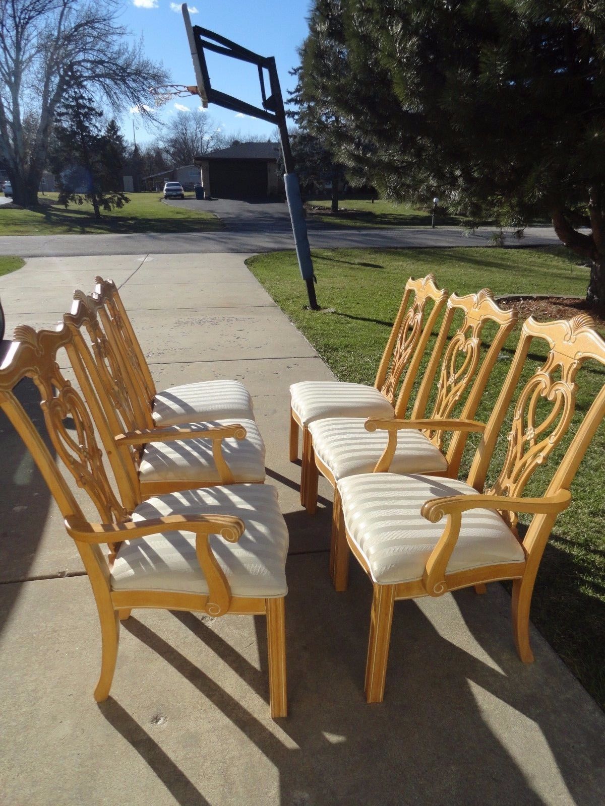 Chippendale Style Vintage Dining Chairs / set of 6.