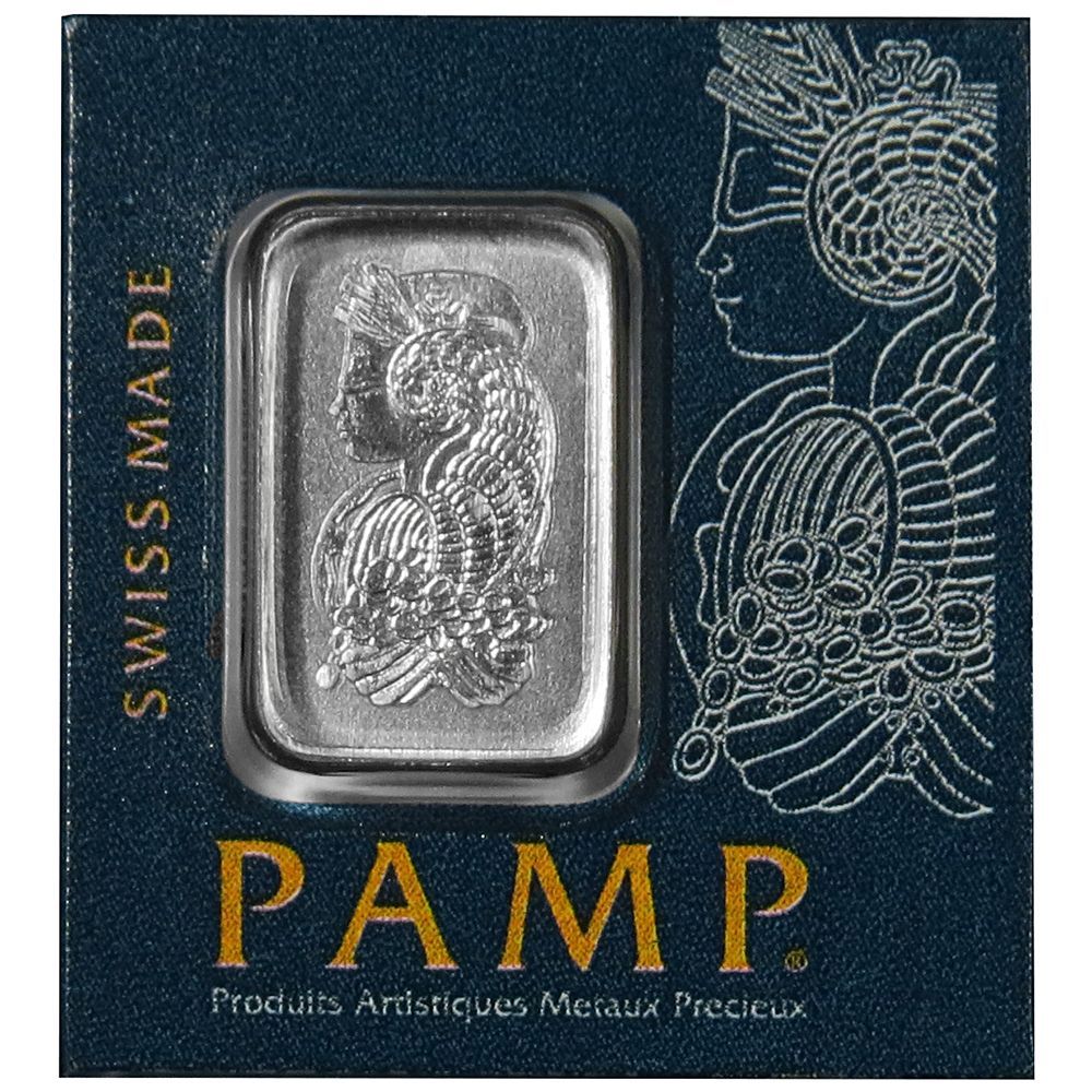 Lot of 10 - 1 Gram Pamp Suisse Platinum Bar .9995 Fine Multigram Fortuna