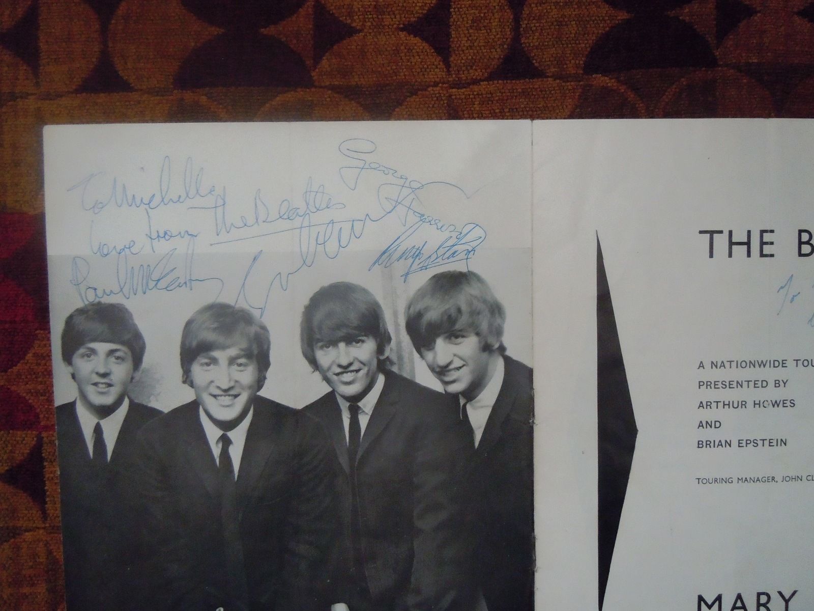 The Beatles Authentic Program Signed 10/09/64 John Lennon's Birthday Autographs