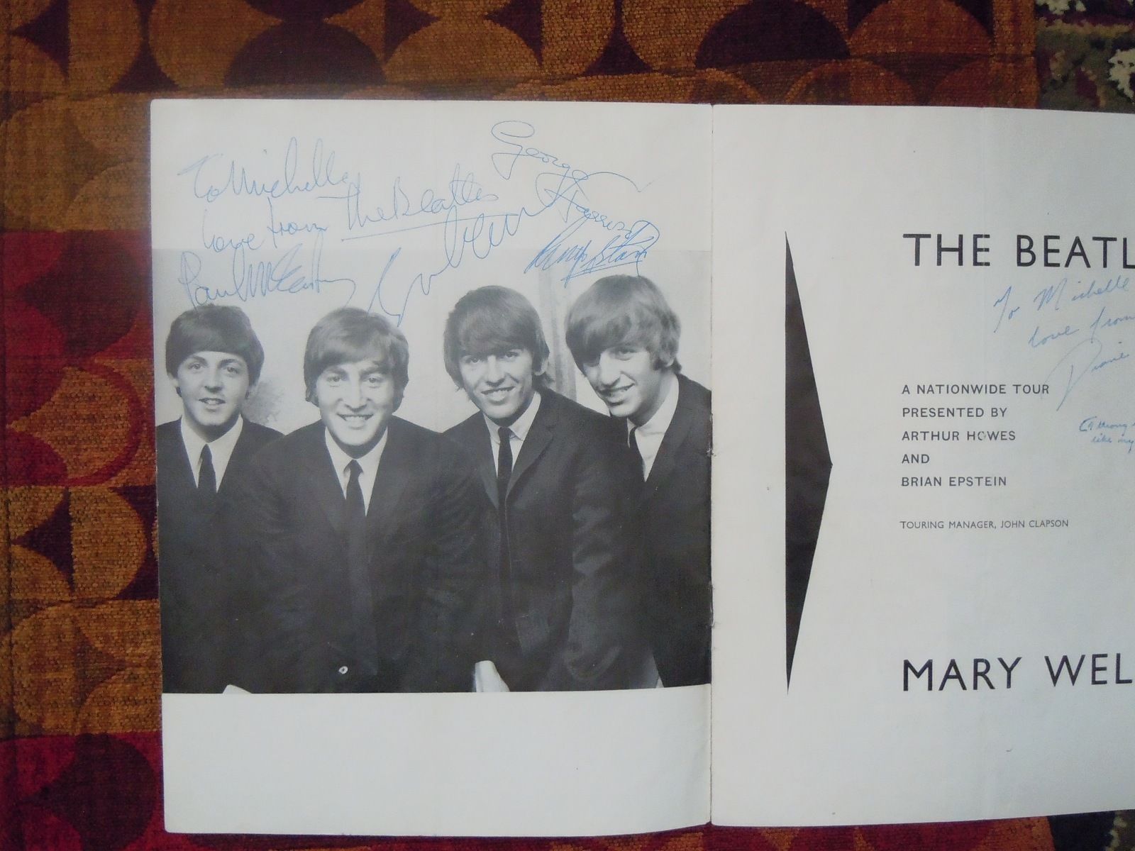 The Beatles Authentic Program Signed 10/09/64 John Lennon's Birthday Autographs