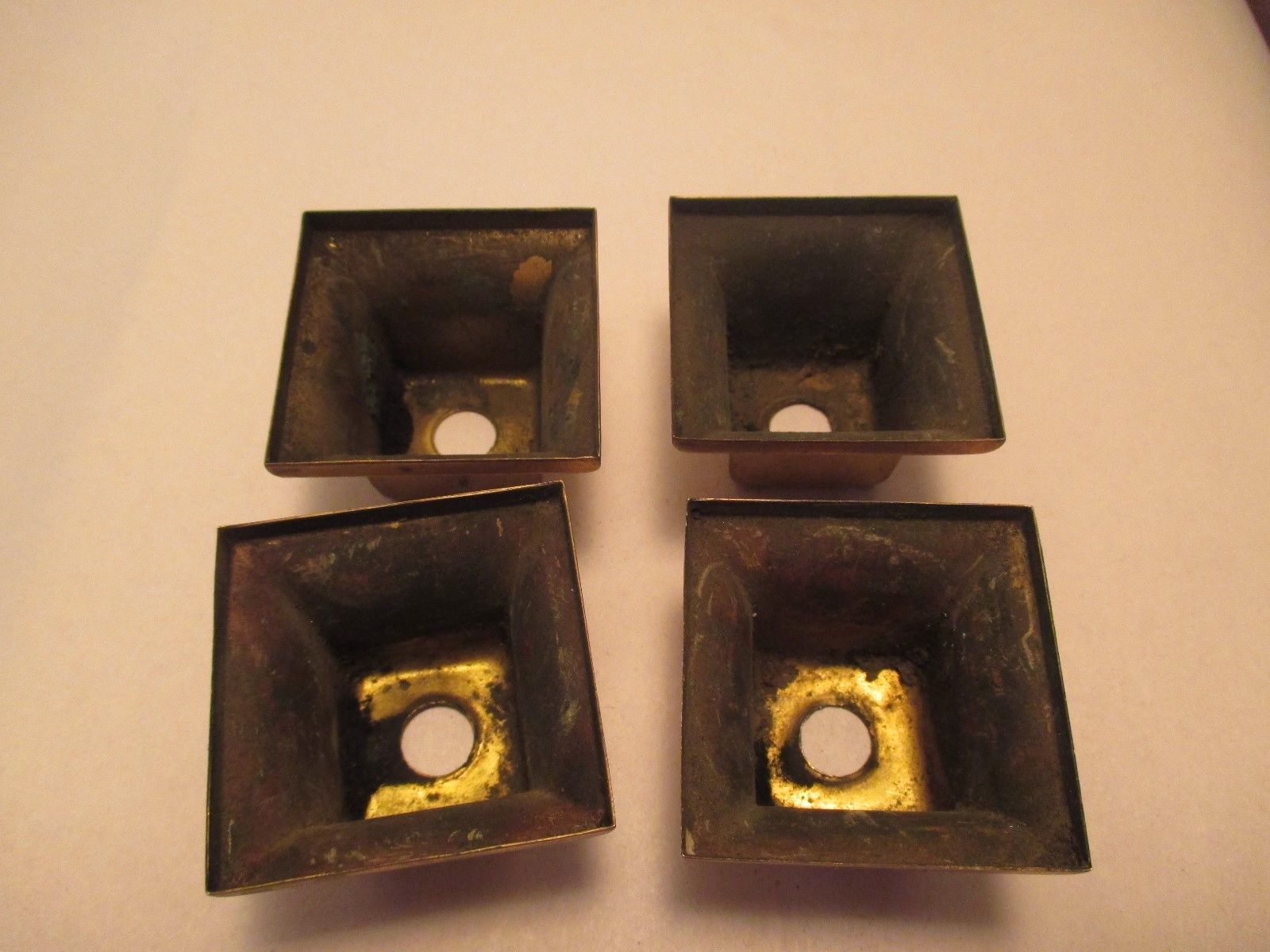 4~~SQUARE BRASS LAMP PARTS