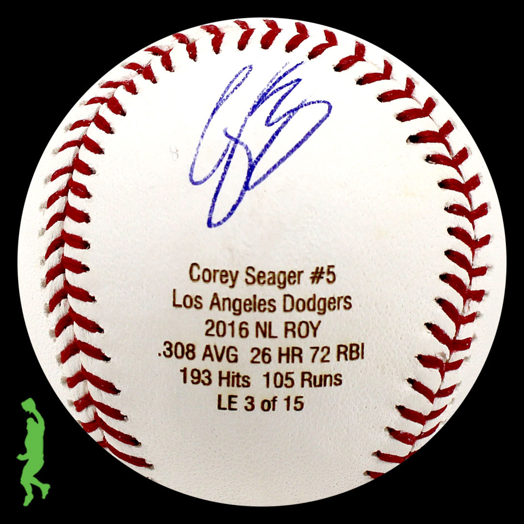 COREY SEAGER AUTOGRAPHED SIGNED 2016 NL ROY BASEBALL BALL DODGERS JSA COA