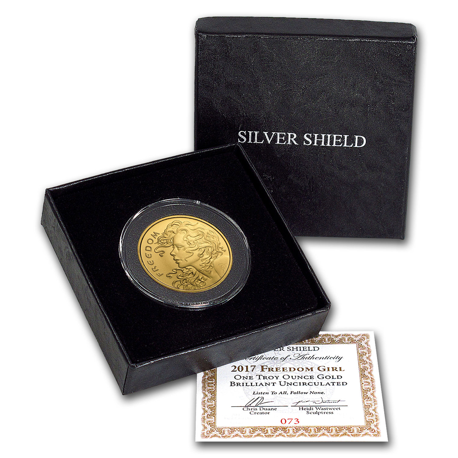 2017 1 oz Gold Round - Freedom Girl (w/Box & COA) - SKU #118191