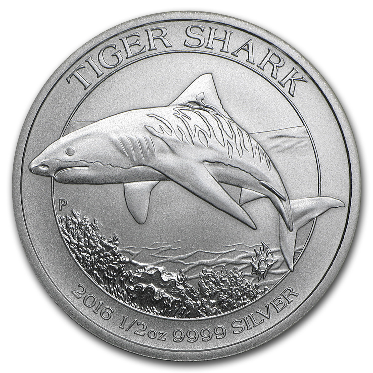 2016 1/2 oz Silver Tiger Shark (25-Coin MintDirect® Tube) - SKU #96900