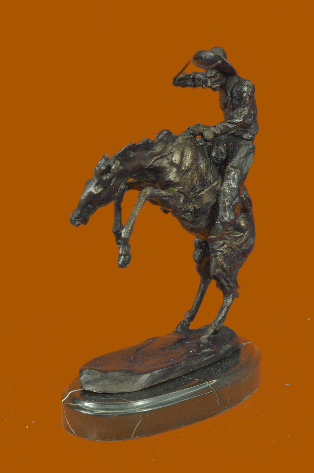 Bronze THE BRONCO BUSTER By Frederic Remington 10" Signed Sculpture Statue Decor