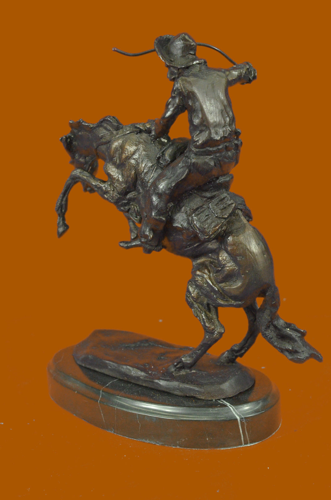 Bronze THE BRONCO BUSTER By Frederic Remington 10" Signed Sculpture Statue Decor